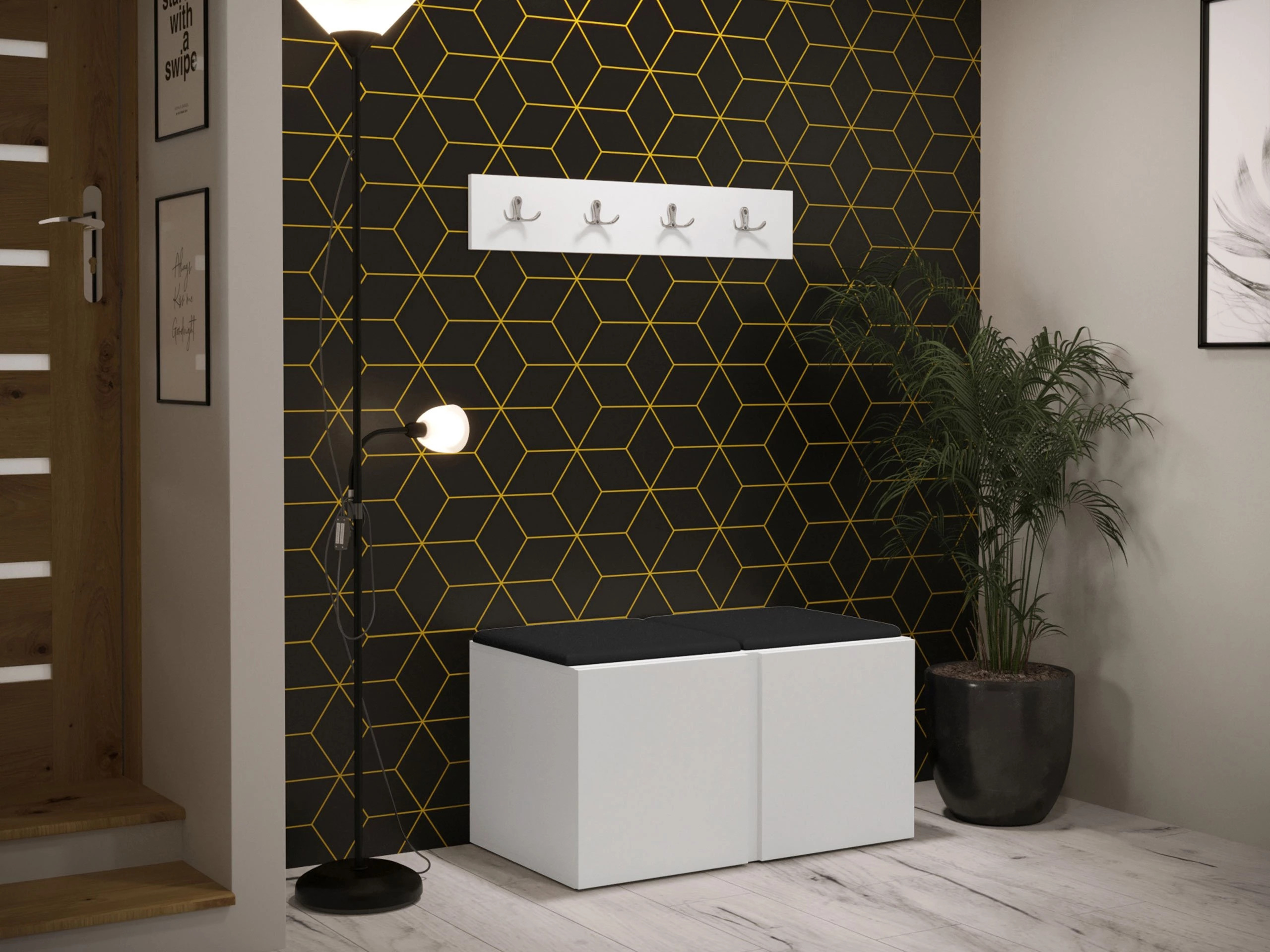 Meuble d'entrée Pinis VI (Faux cuir Soft 011)