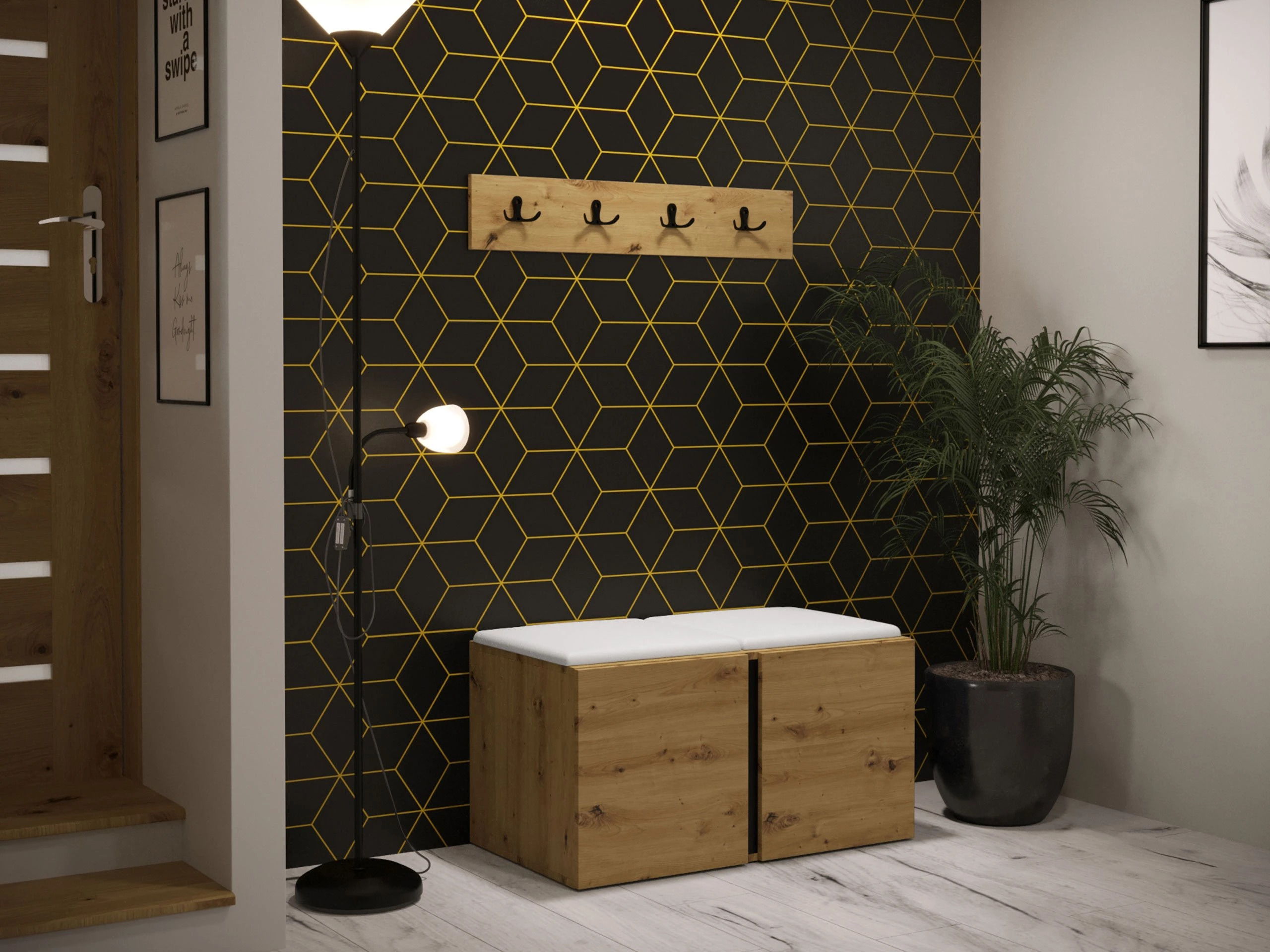 Meuble d'entrée Pinis VI (Faux cuir Soft 017)