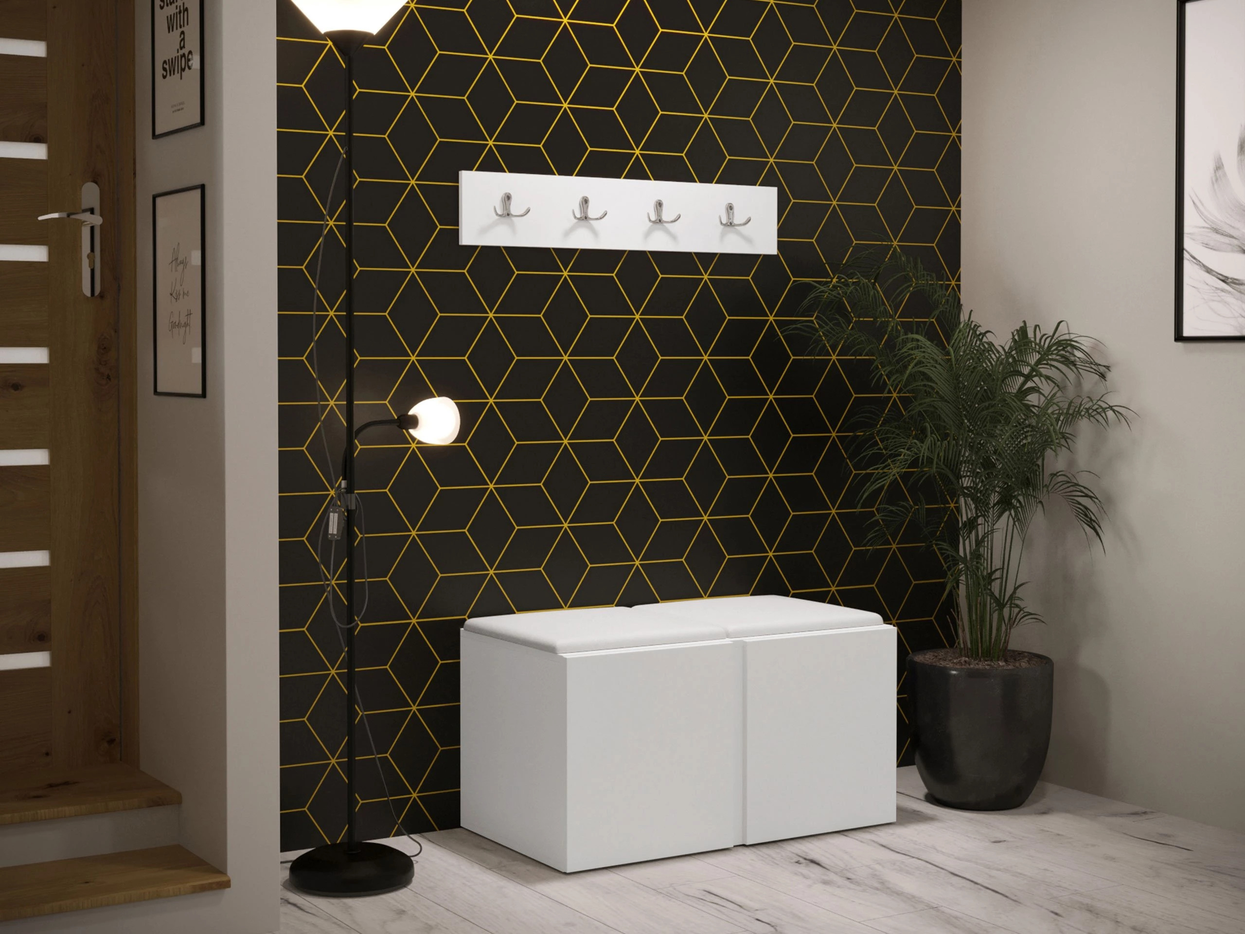 Meuble d'entrée Pinis VI (Faux cuir Soft 017)