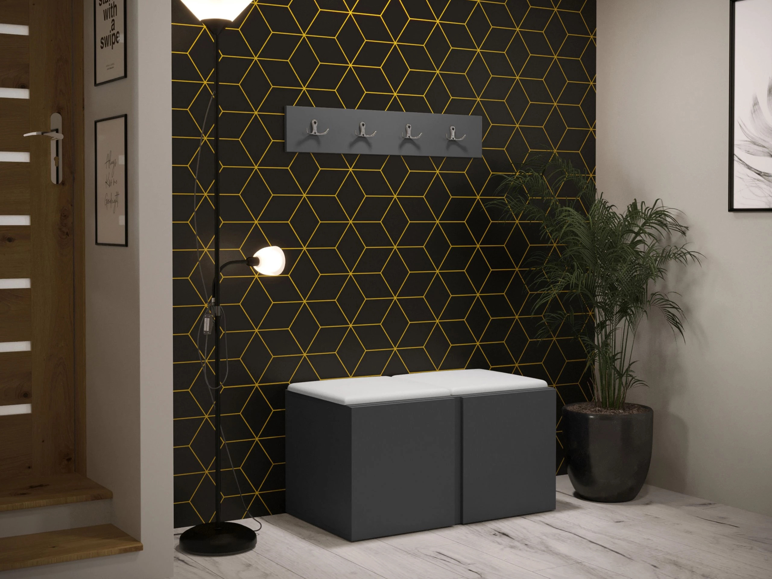 Meuble d'entrée Pinis VI (Faux cuir Soft 017)