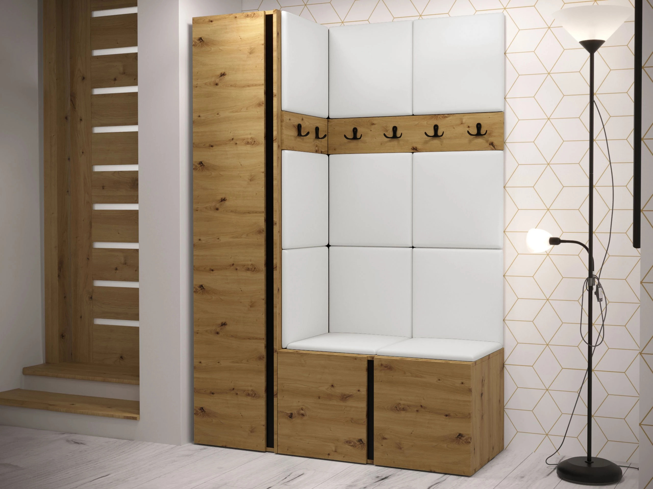 Meuble d'entrée Pinis IX (Chêne Artisan)
