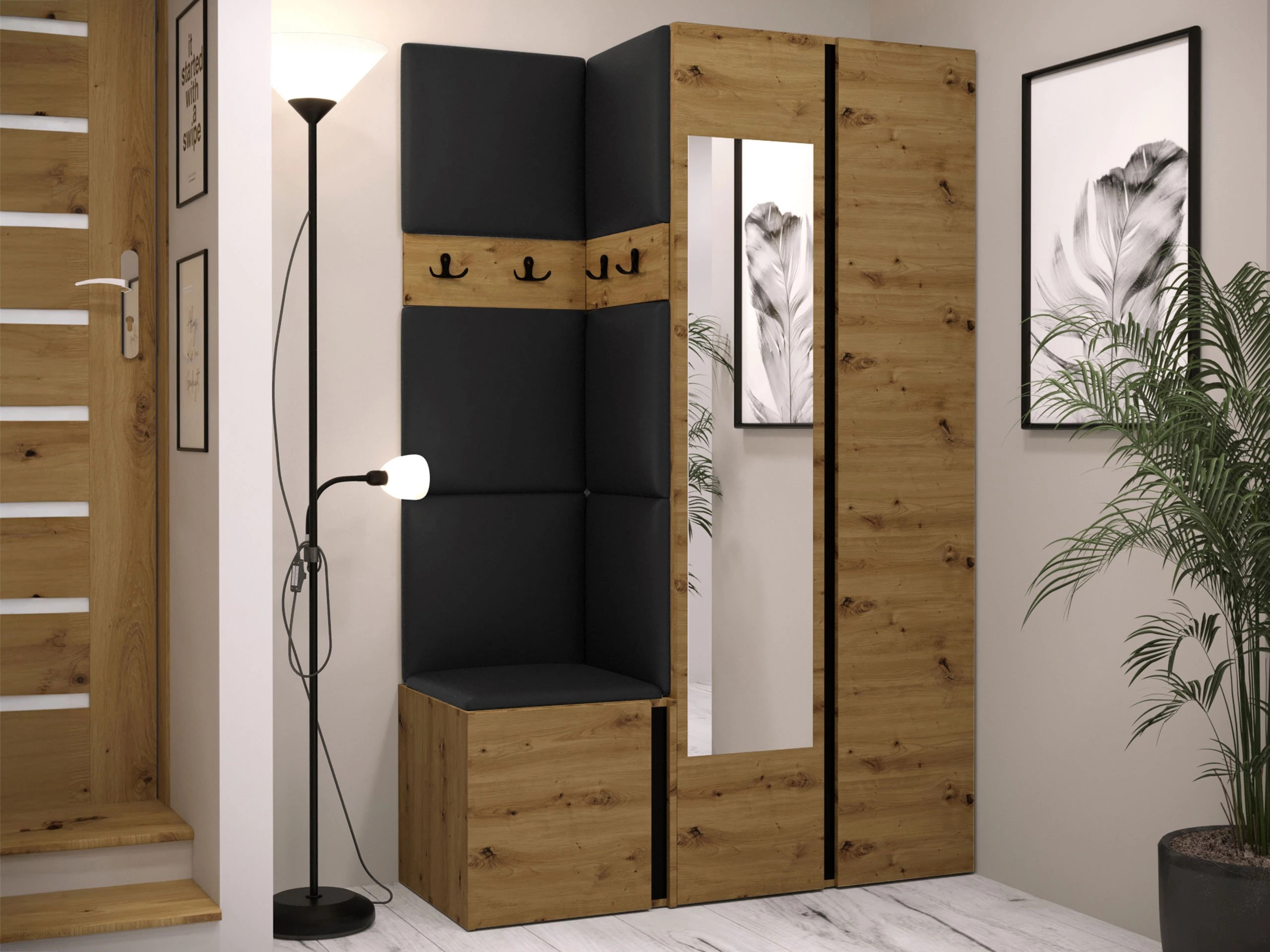 Meuble d'entrée Pinis XXVI (Faux cuir Soft 011)