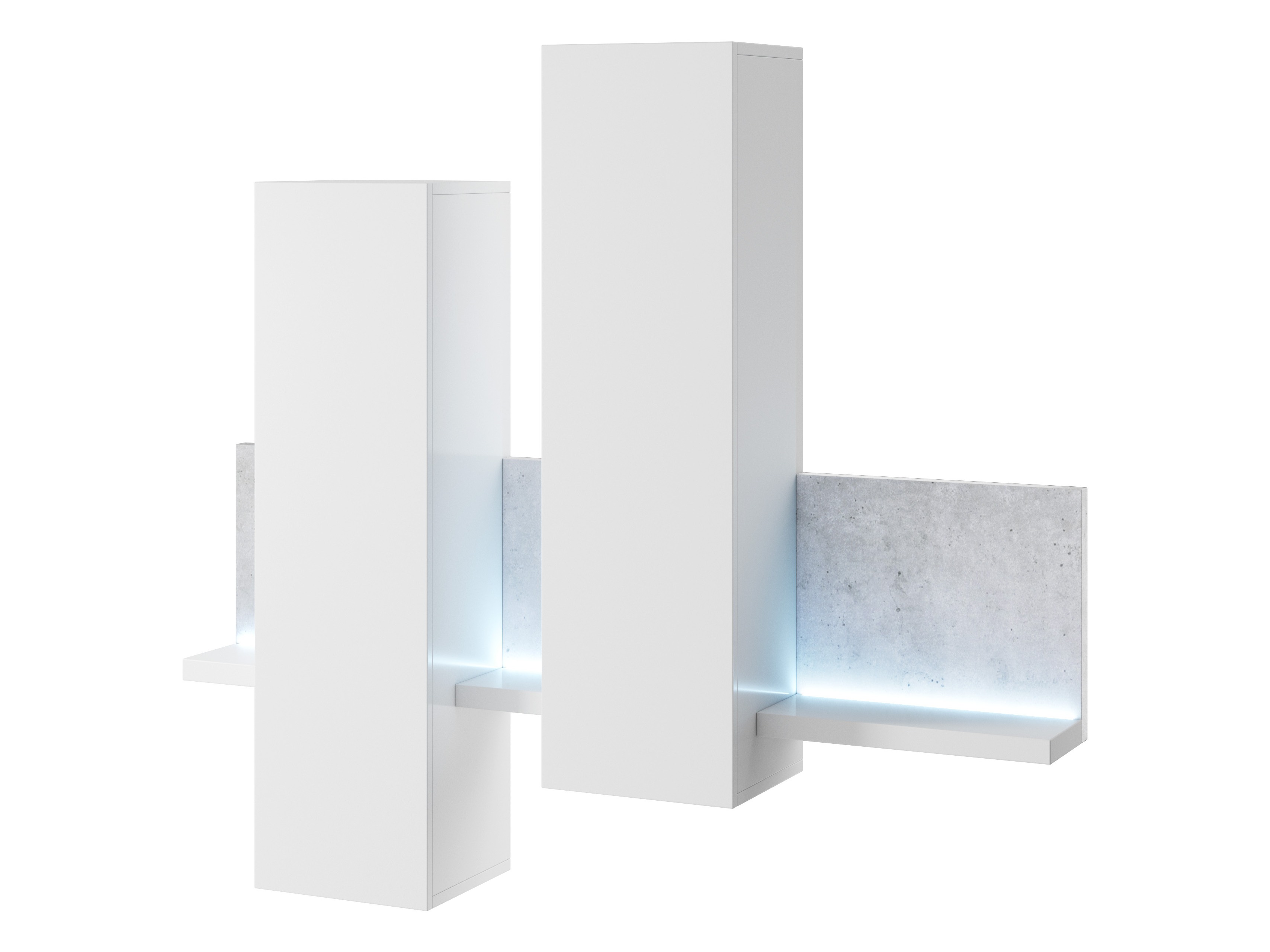 Armoire murale Lutiva 101 (Blanc + Béton)