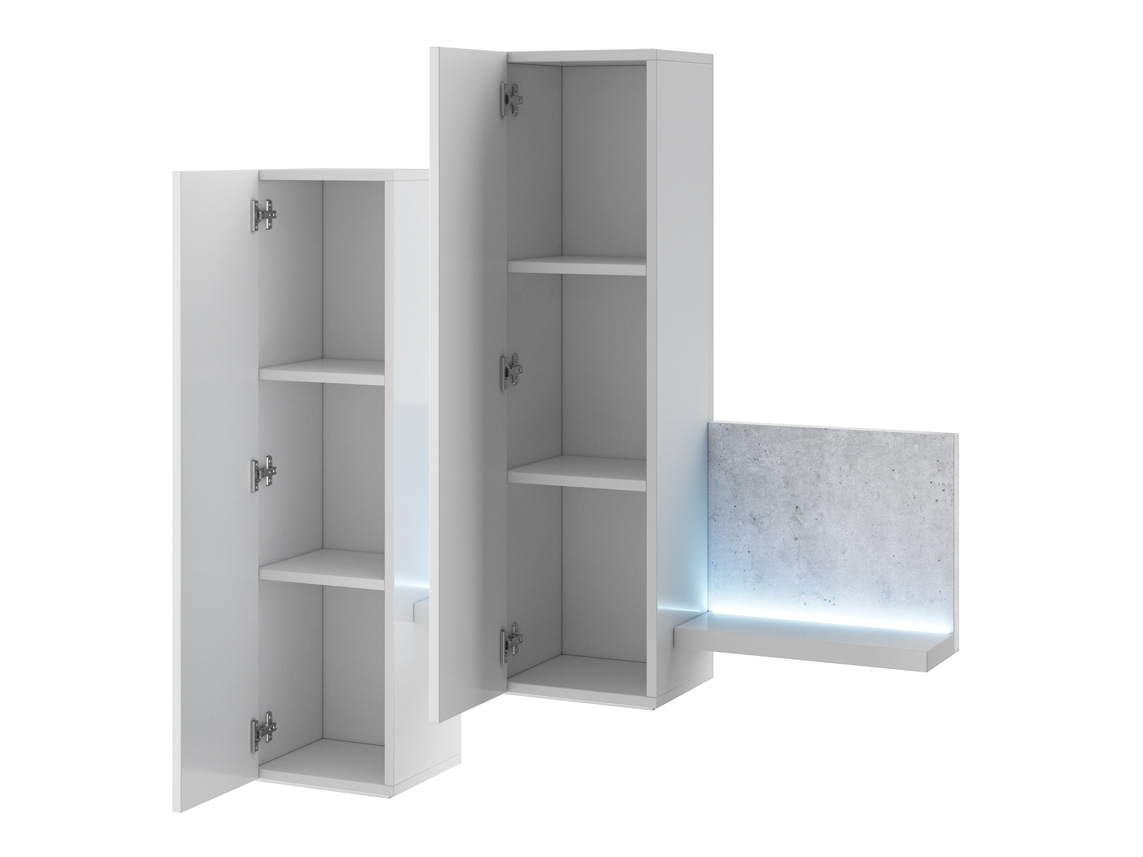 Armoire murale Lutiva 101 (Blanc + Béton)