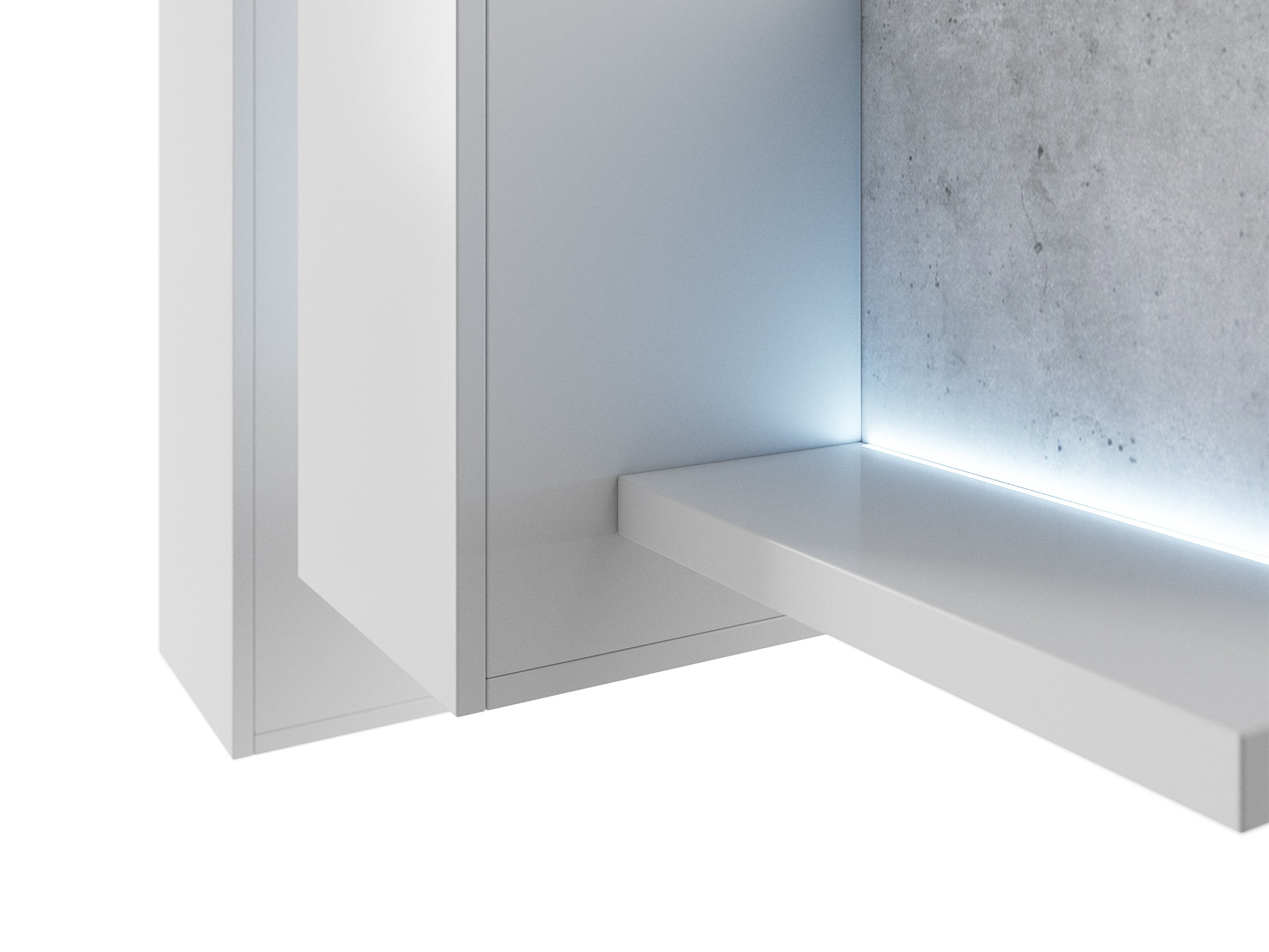 Armoire murale Lutiva 101 (Blanc + Béton)