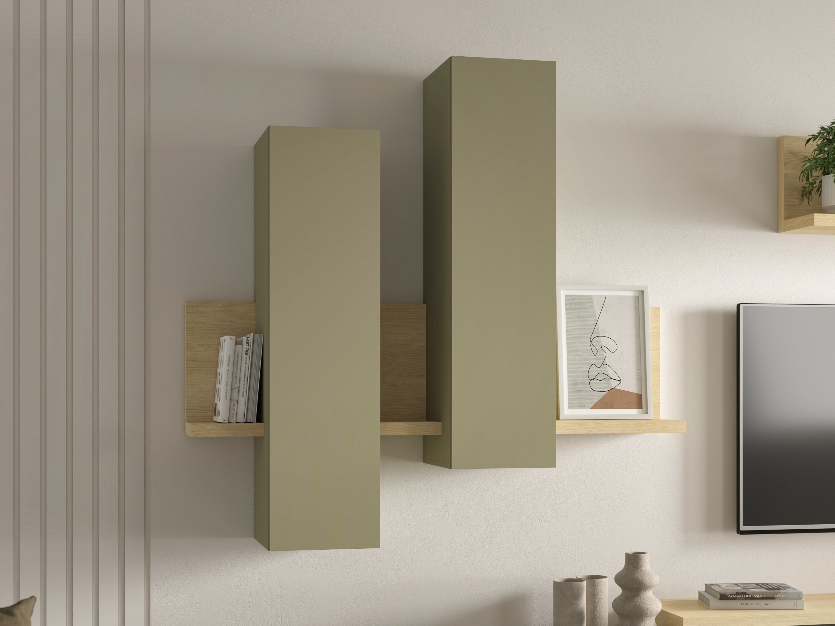 Armoire murale Lutiva 101 (Eucalyptus + Chêne)