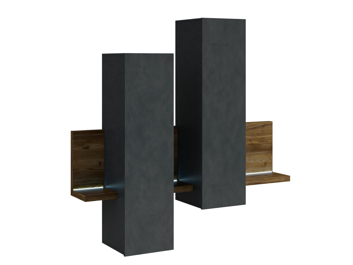 Armoire murale Lutiva 101 (Matera gris + Épicéa foncé)
