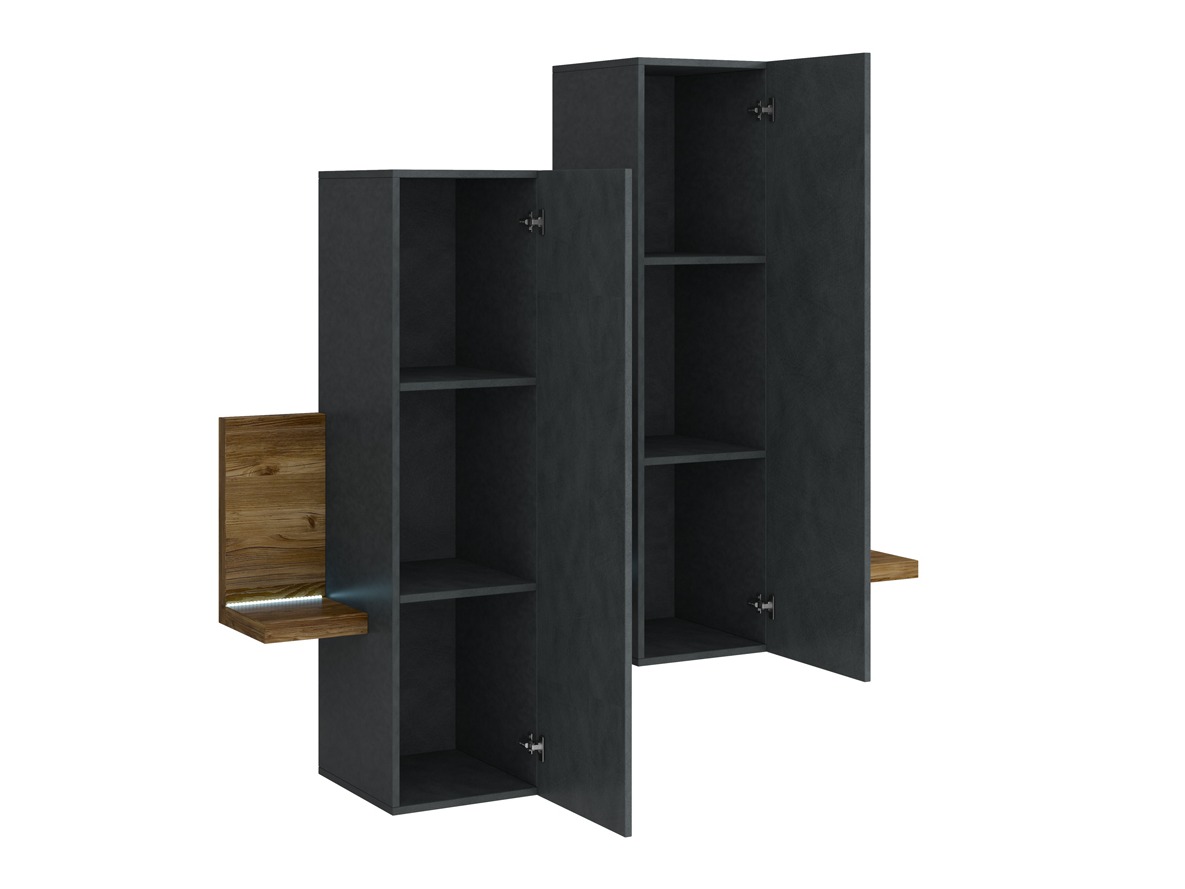 Armoire murale Lutiva 101 (Matera gris + Épicéa foncé)