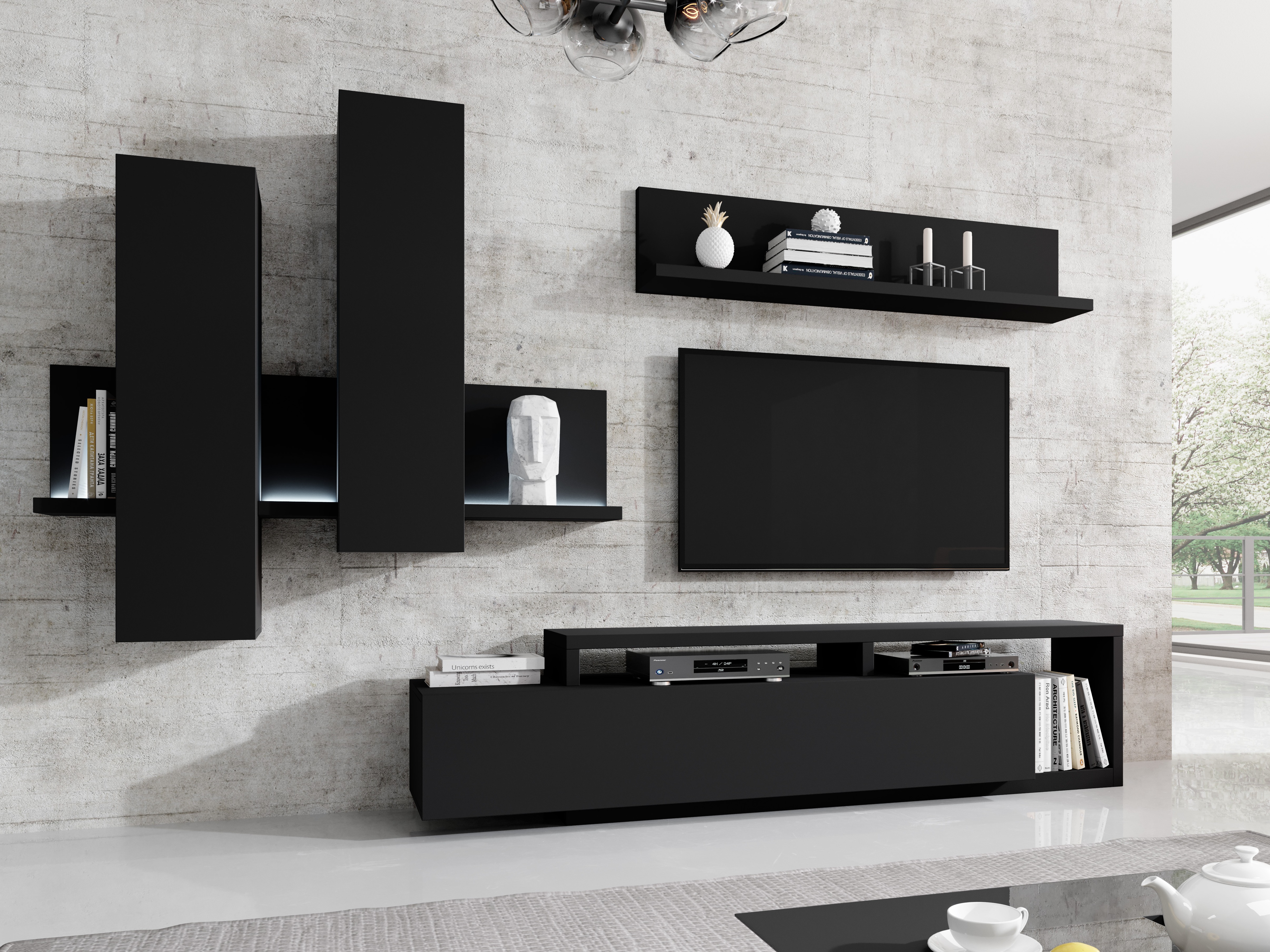 Armoire murale Lutiva 101 (Noir mat)