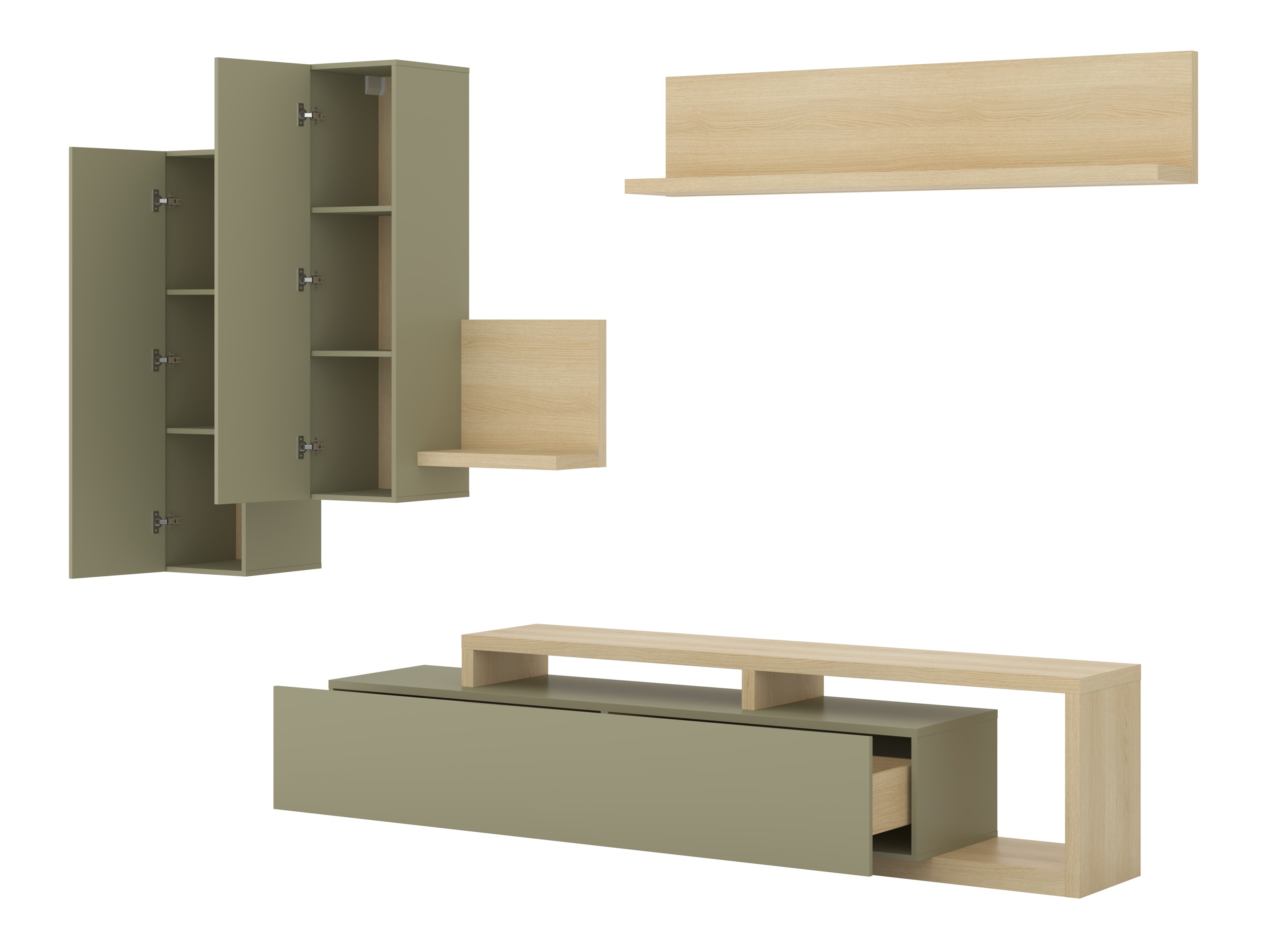 Ensemble de salon Lutiva 100 (Eucalyptus + Chêne)