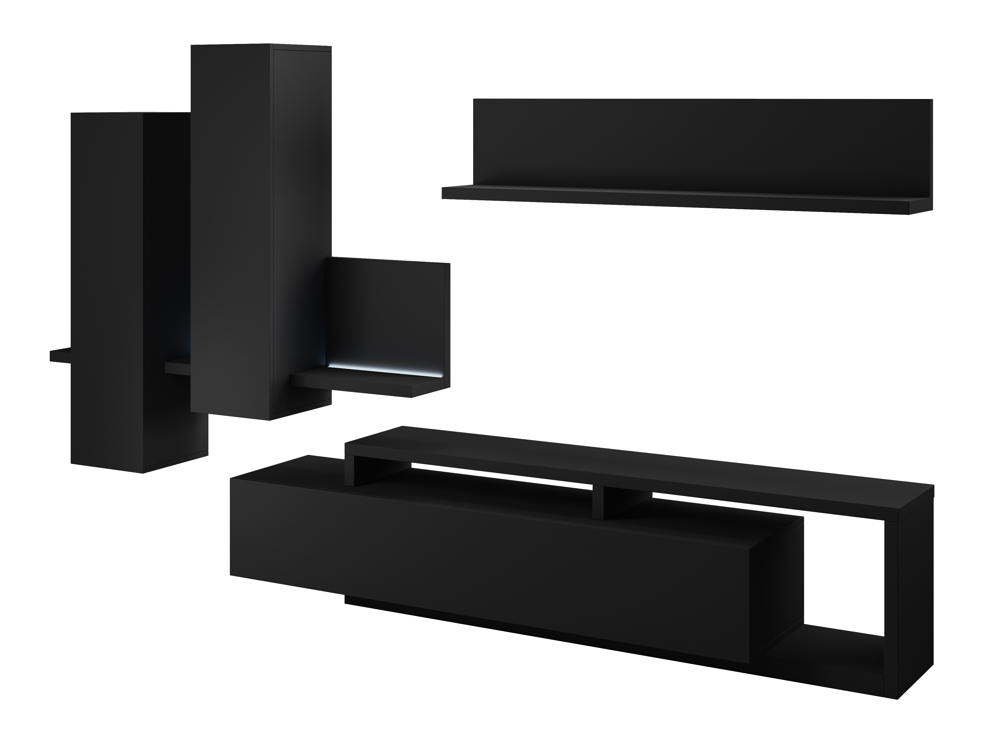 Ensemble de salon Lutiva 100 (Noir mat)