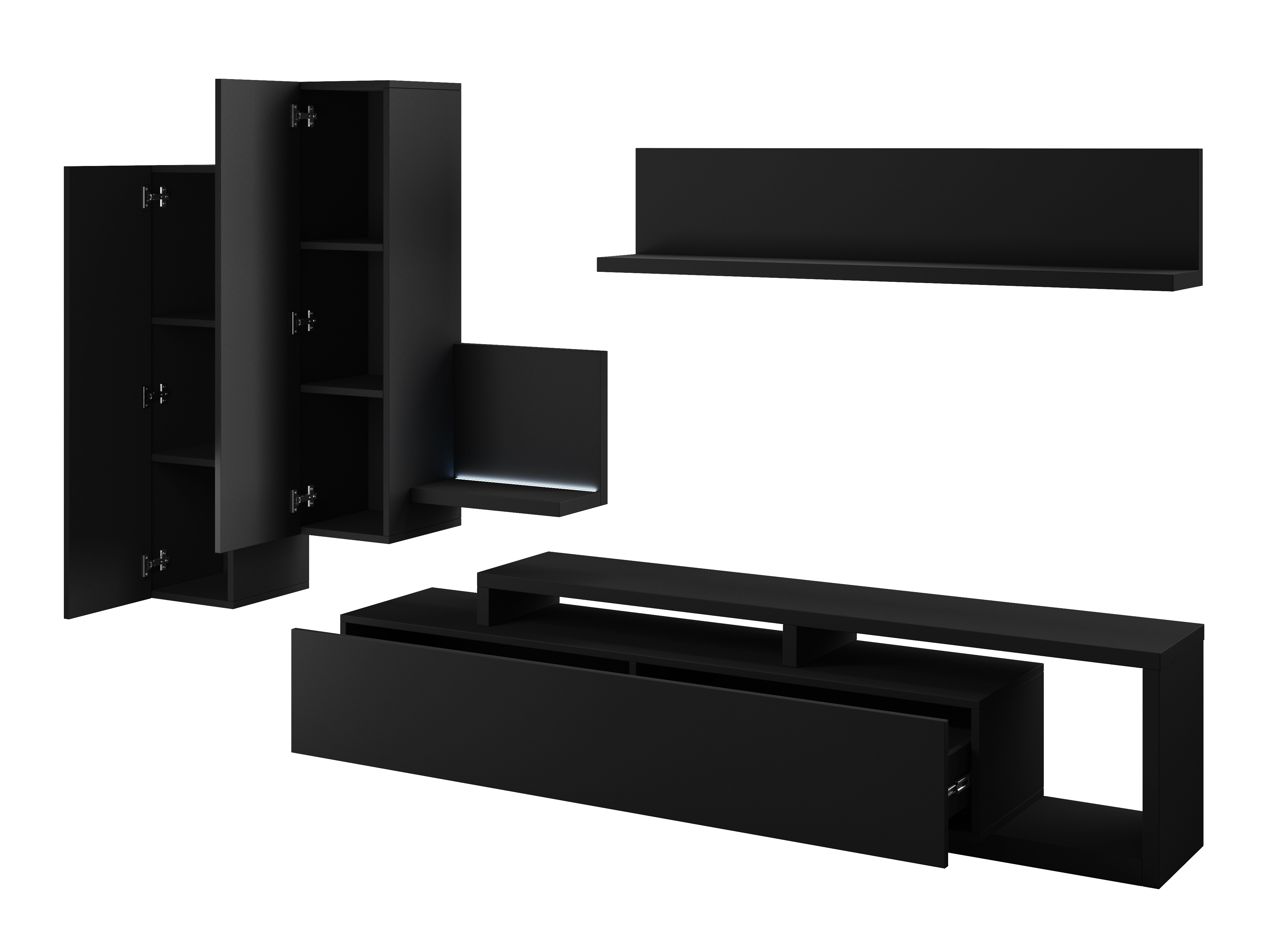 Ensemble de salon Lutiva 100 (Noir mat)