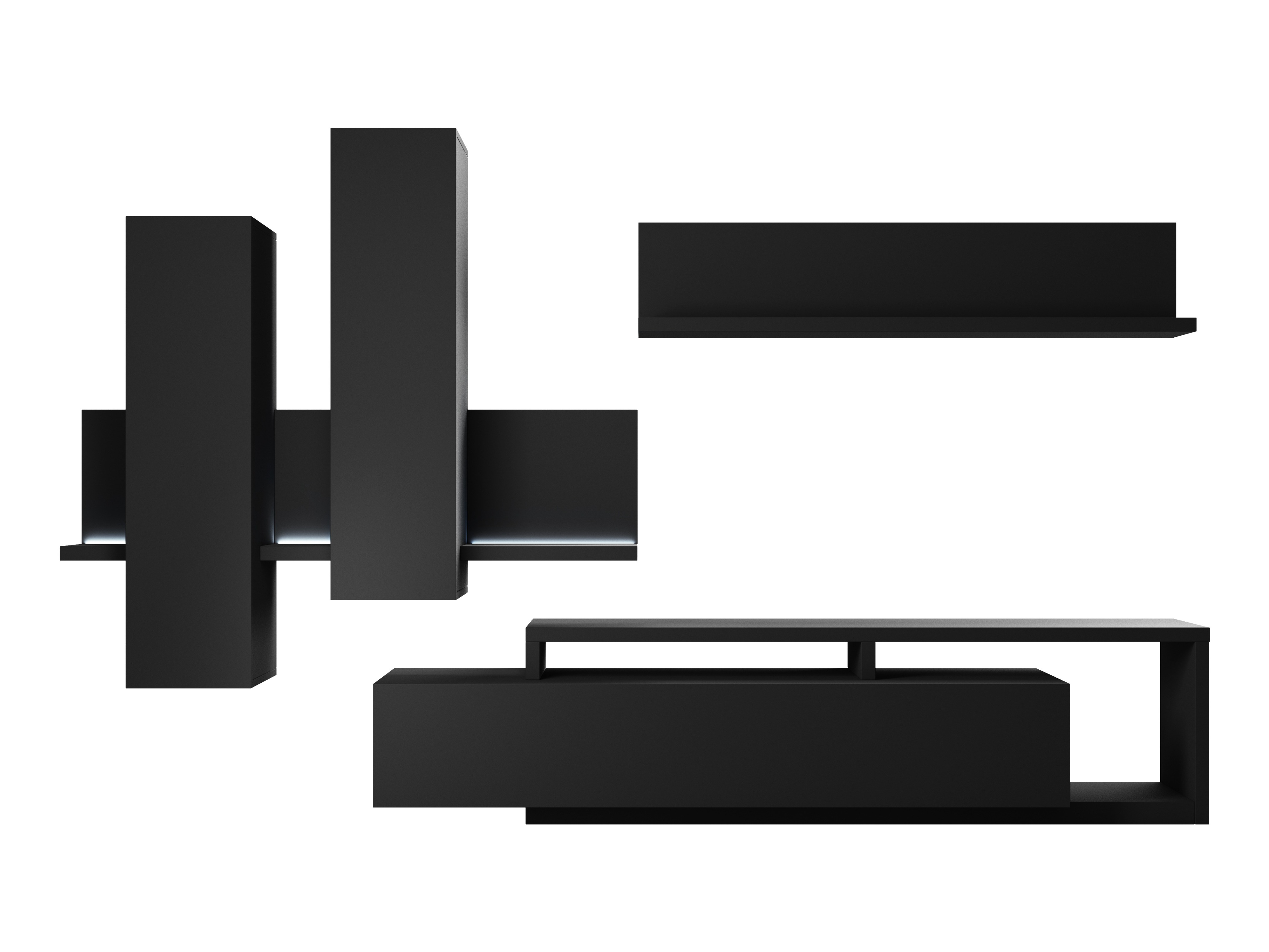 Ensemble de salon Lutiva 100 (Noir mat)