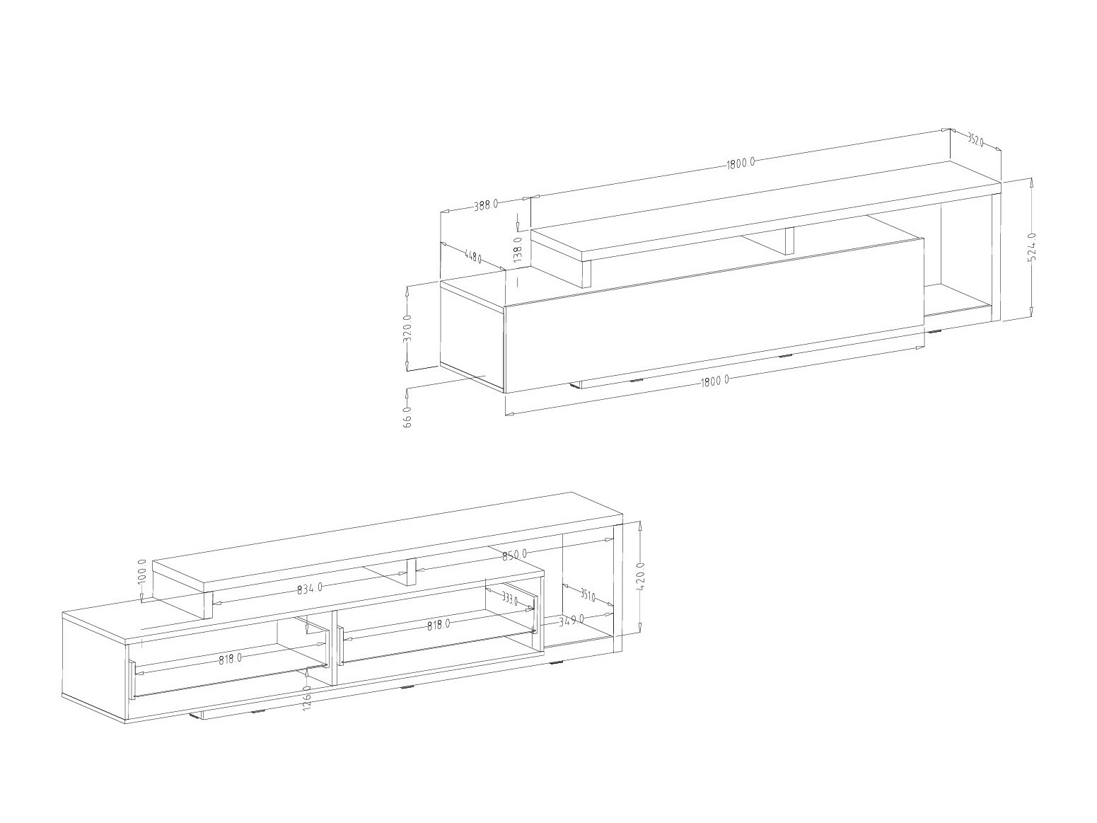Meuble TV Lutiva 103 (Eucalyptus + Chêne)