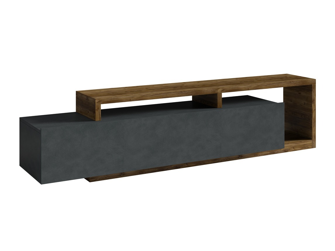 Meuble TV Lutiva 103 (Matera gris + Épicéa foncé)