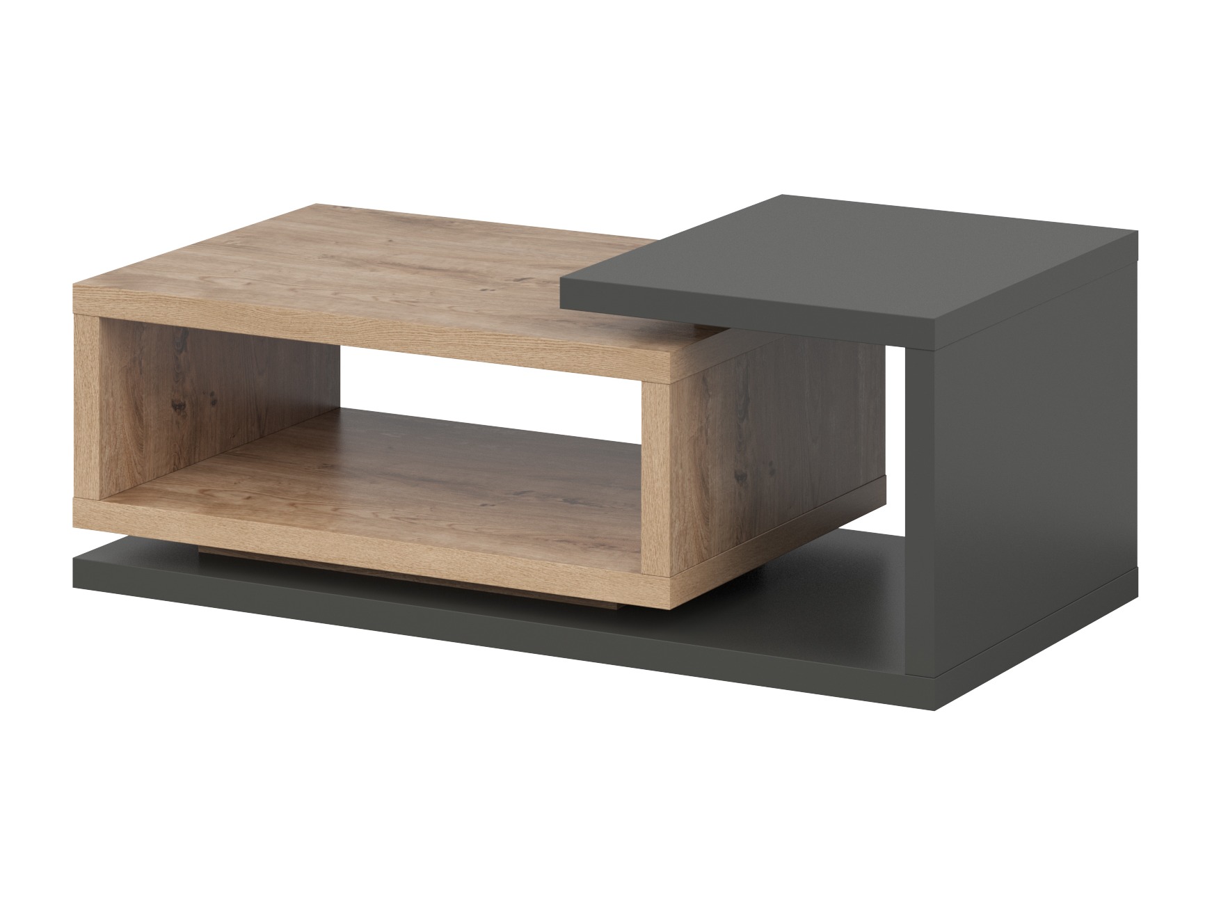 Table basse Lutiva 104 (Anthracite + Ribbec chêne)