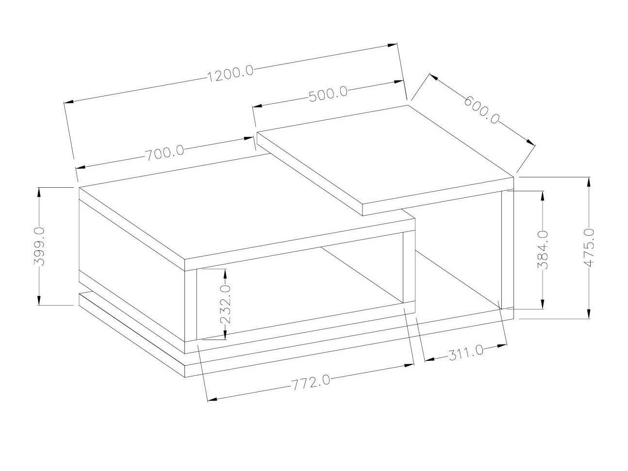 Table basse Lutiva 104 (Chêne)