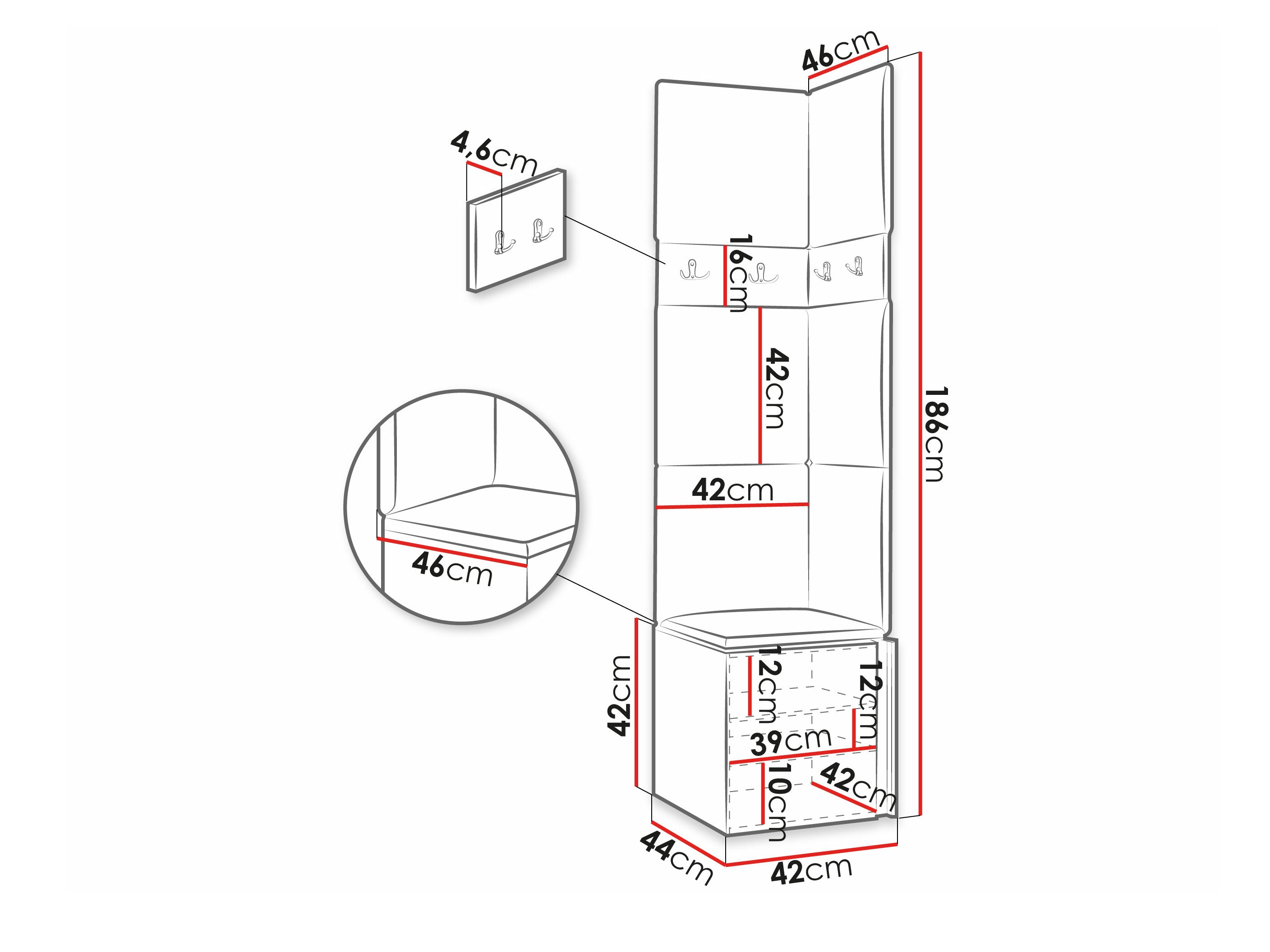Meuble d'entrée Pinis XXI (Blanc)