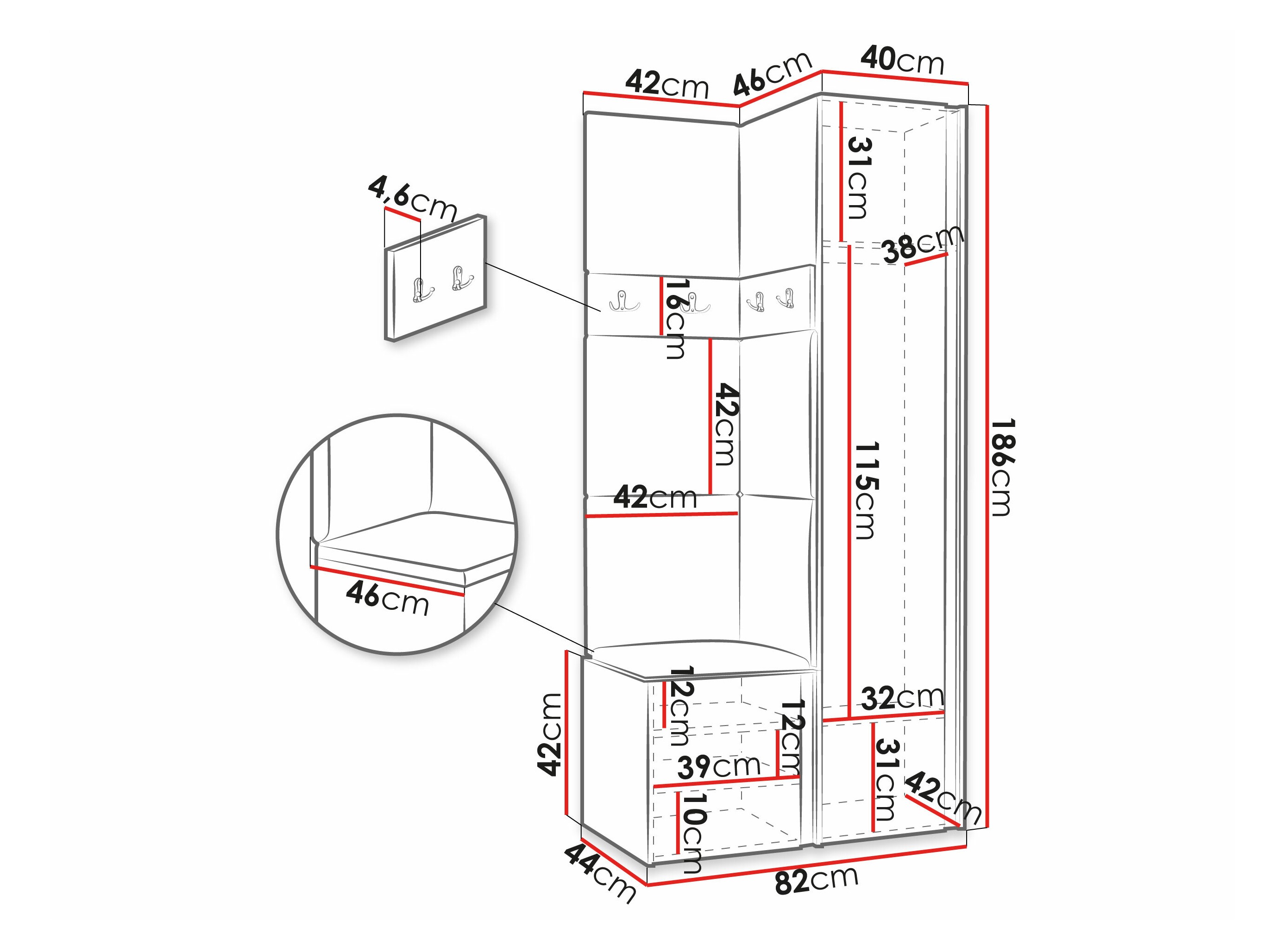 Meuble d'entrée Hartford 348 (Graphite)