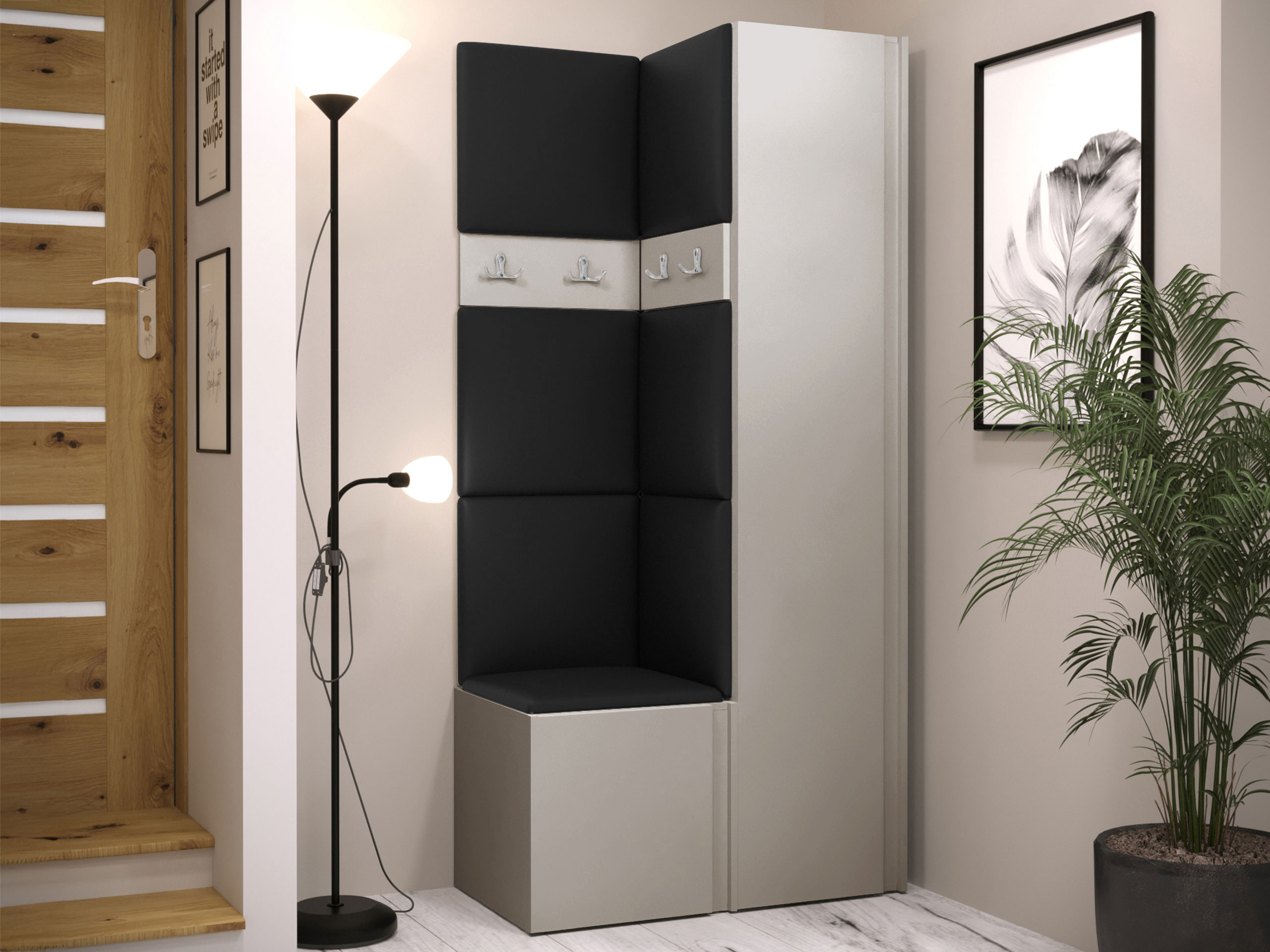 Meuble d'entrée Pinis XXIV (Faux cuir Soft 011)