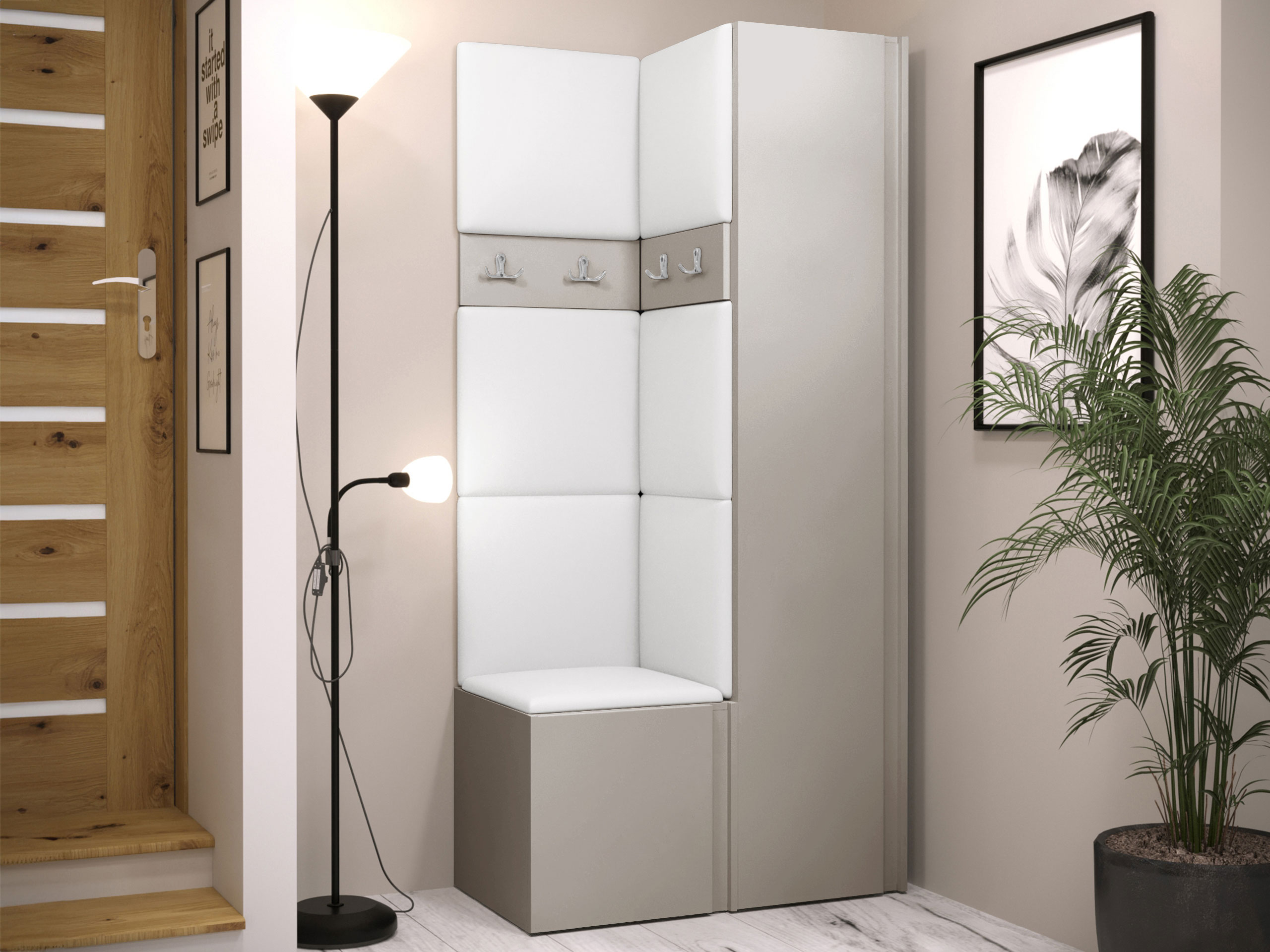 Meuble d'entrée Pinis XXIV (Faux cuir Soft 017)