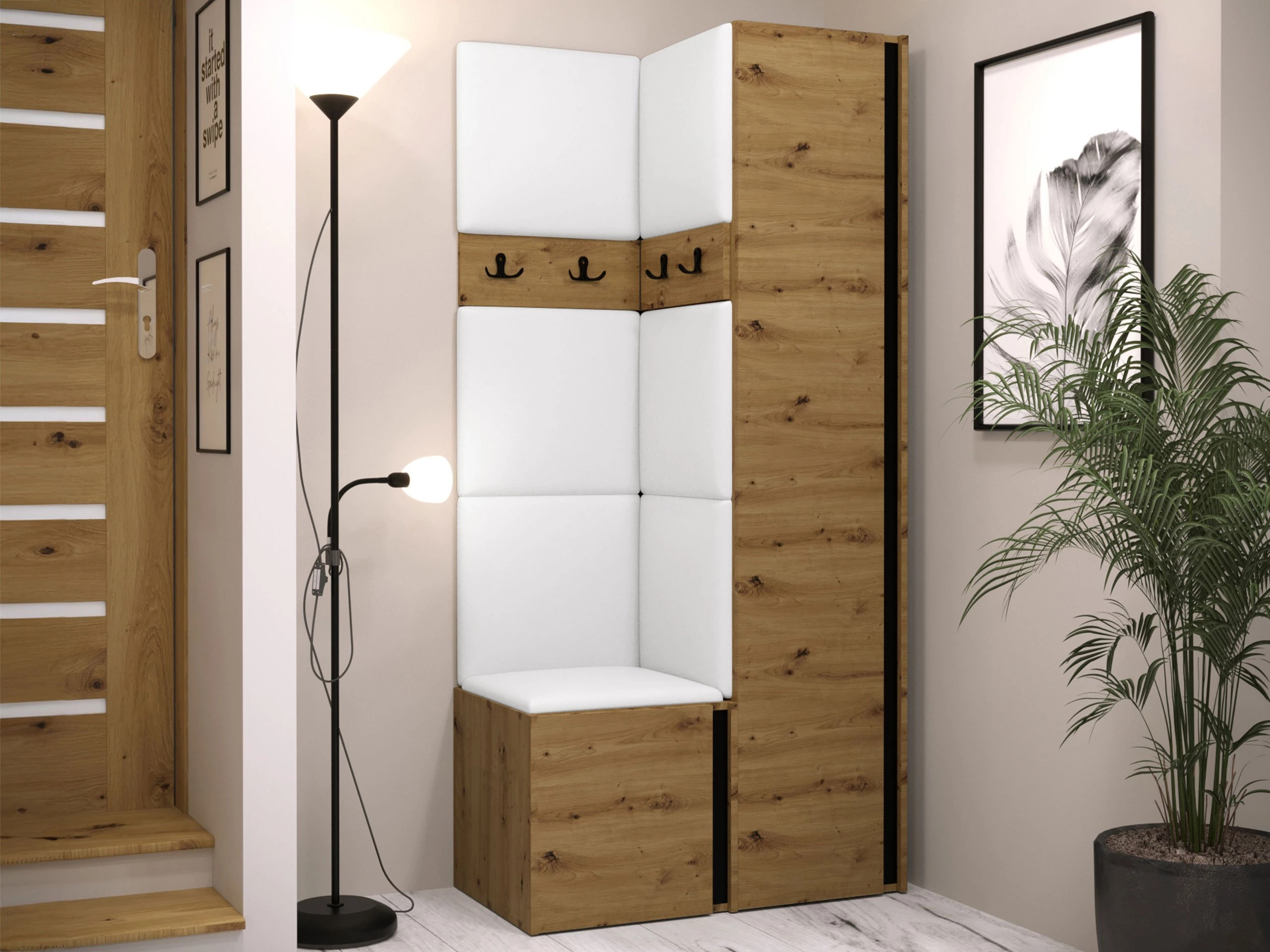 Meuble d'entrée Pinis XXIV (Faux cuir Soft 017)