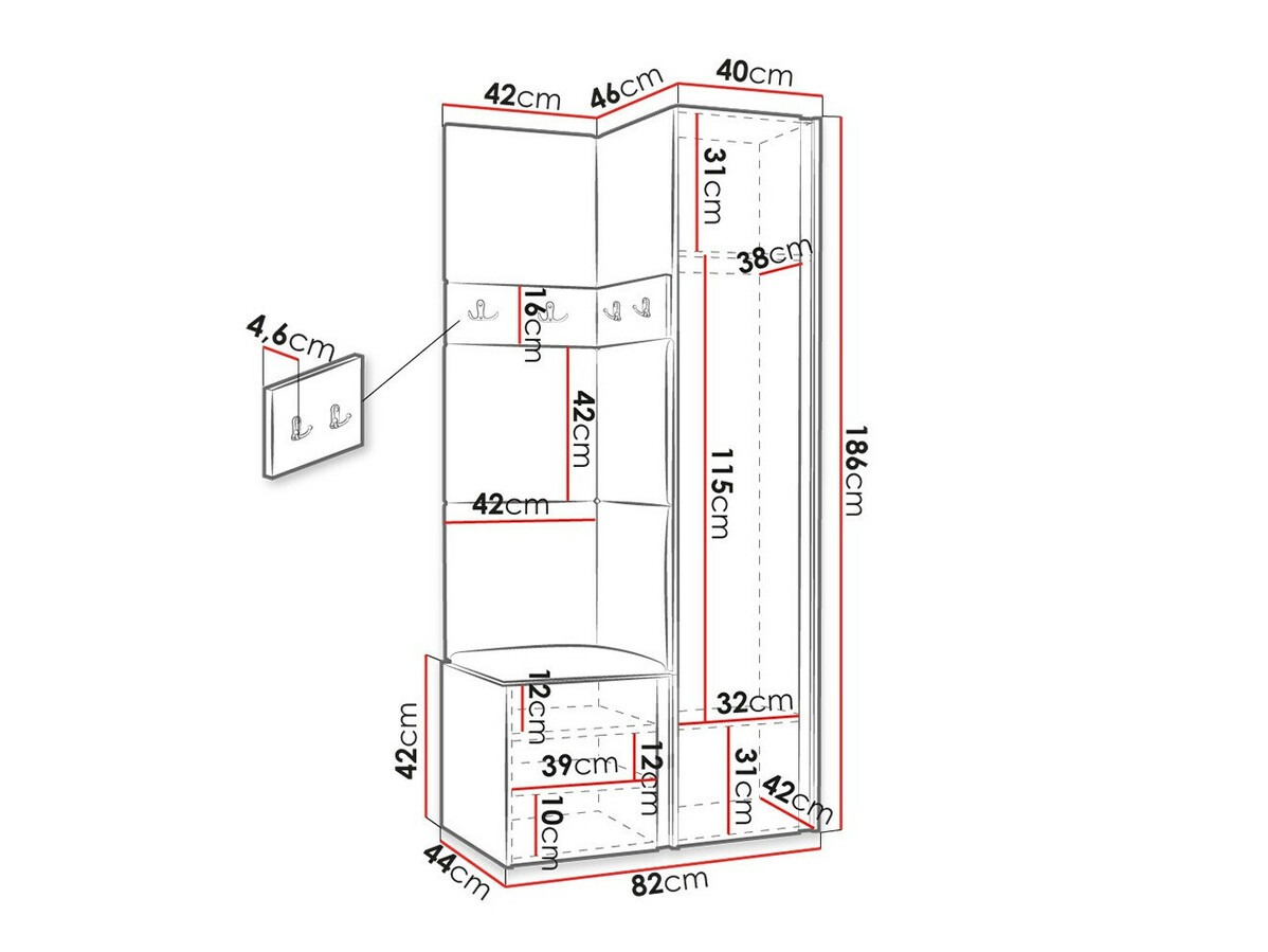 Meuble d'entrée Pinis XXV (Blanc)