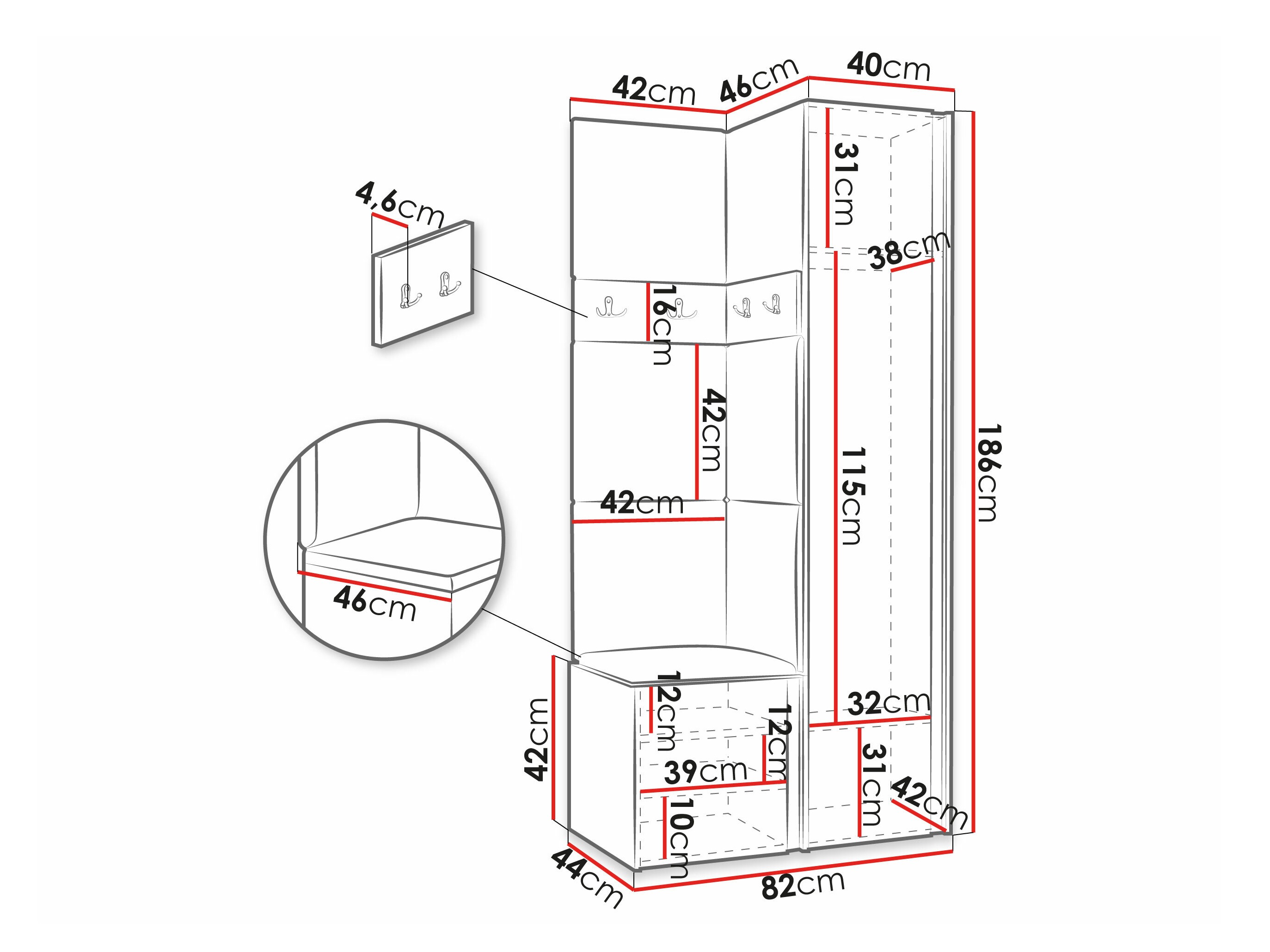 Meuble d'entrée Pinis XXV (Blanc)