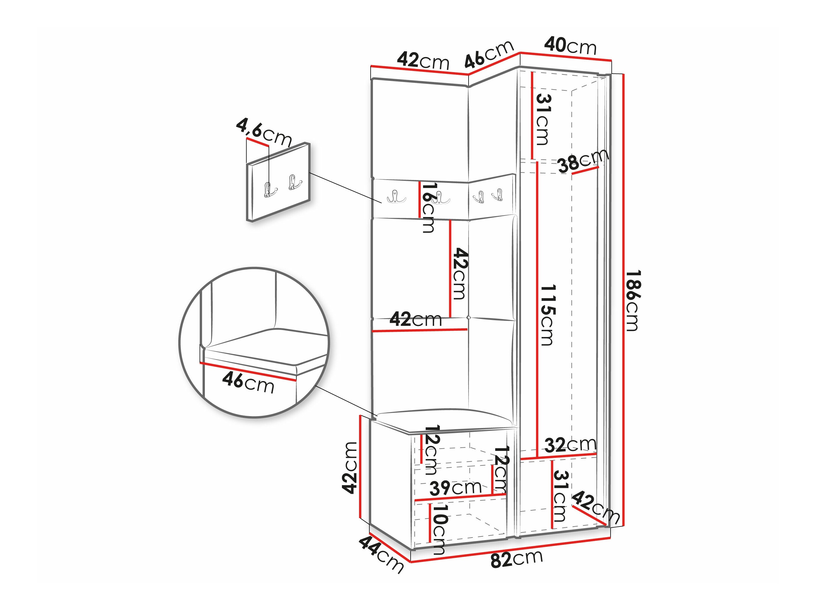 Meuble d'entrée Pinis XXV (Blanc)
