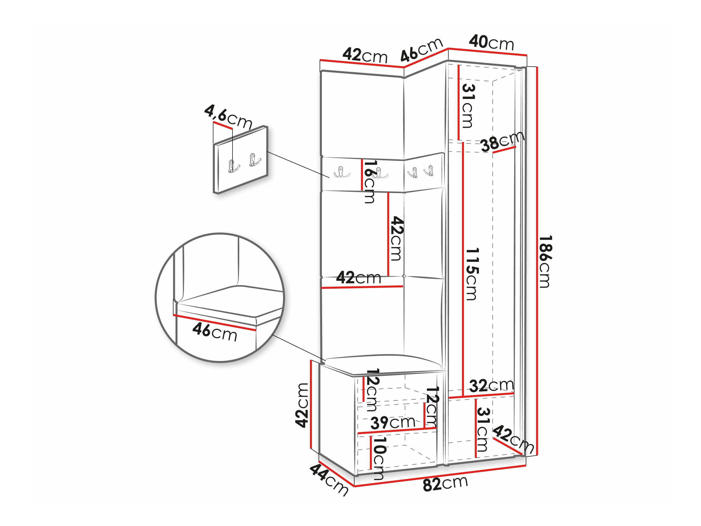 Meuble d'entrée Pinis XXV (Blanc)