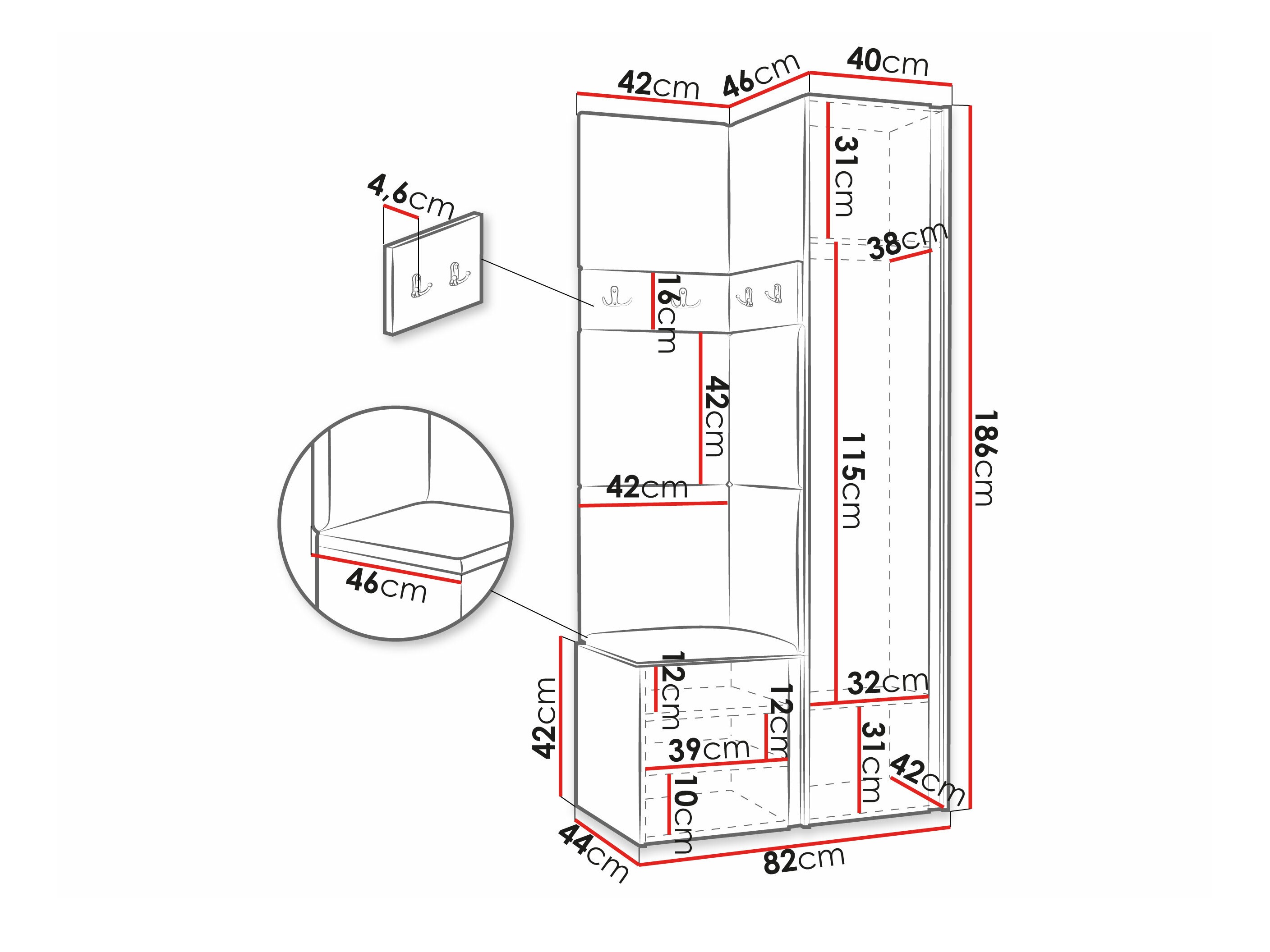 Meuble d'entrée Pinis XXV (Blanc)