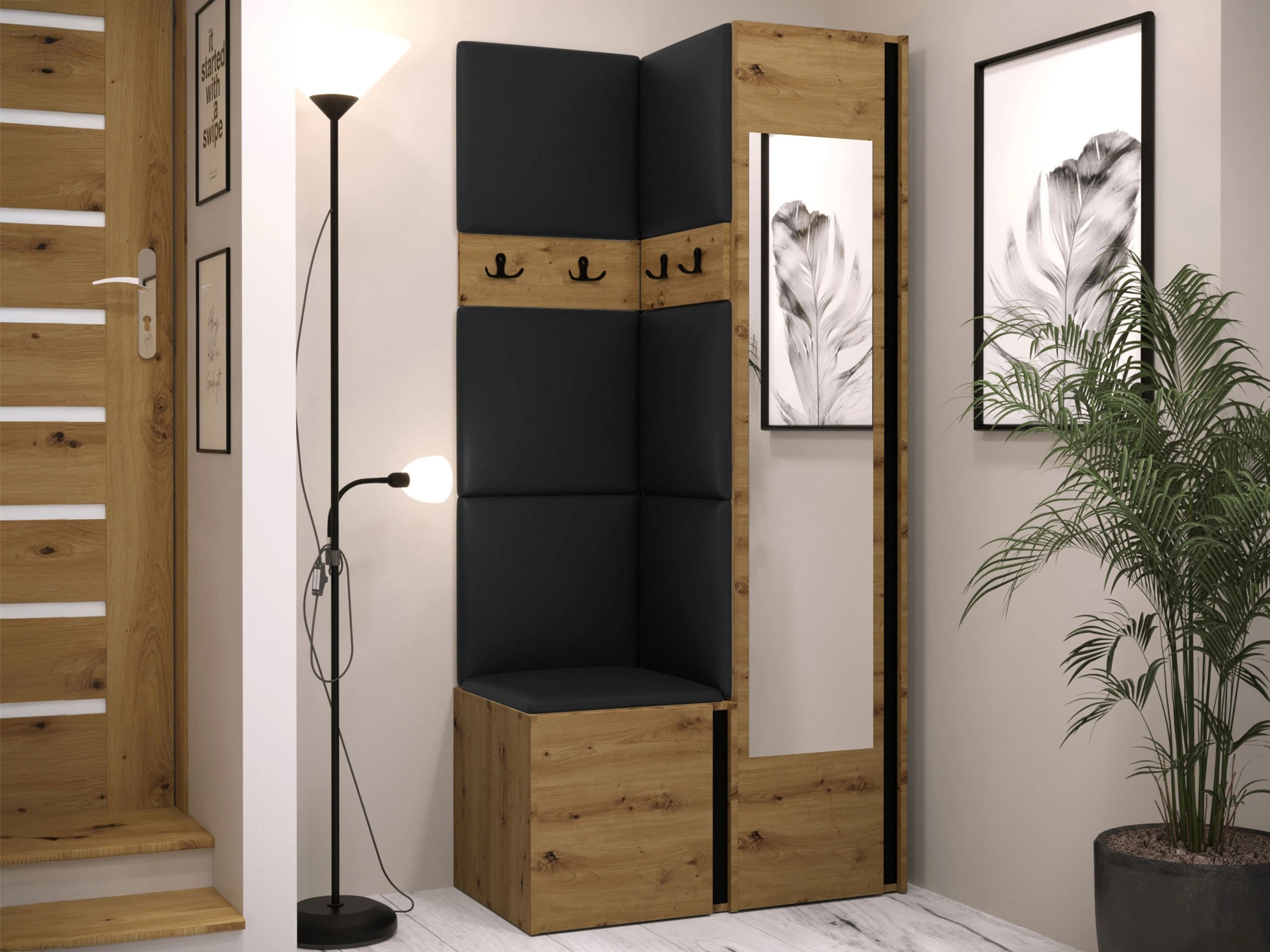 Meuble d'entrée Pinis XXV (Faux cuir Soft 011)