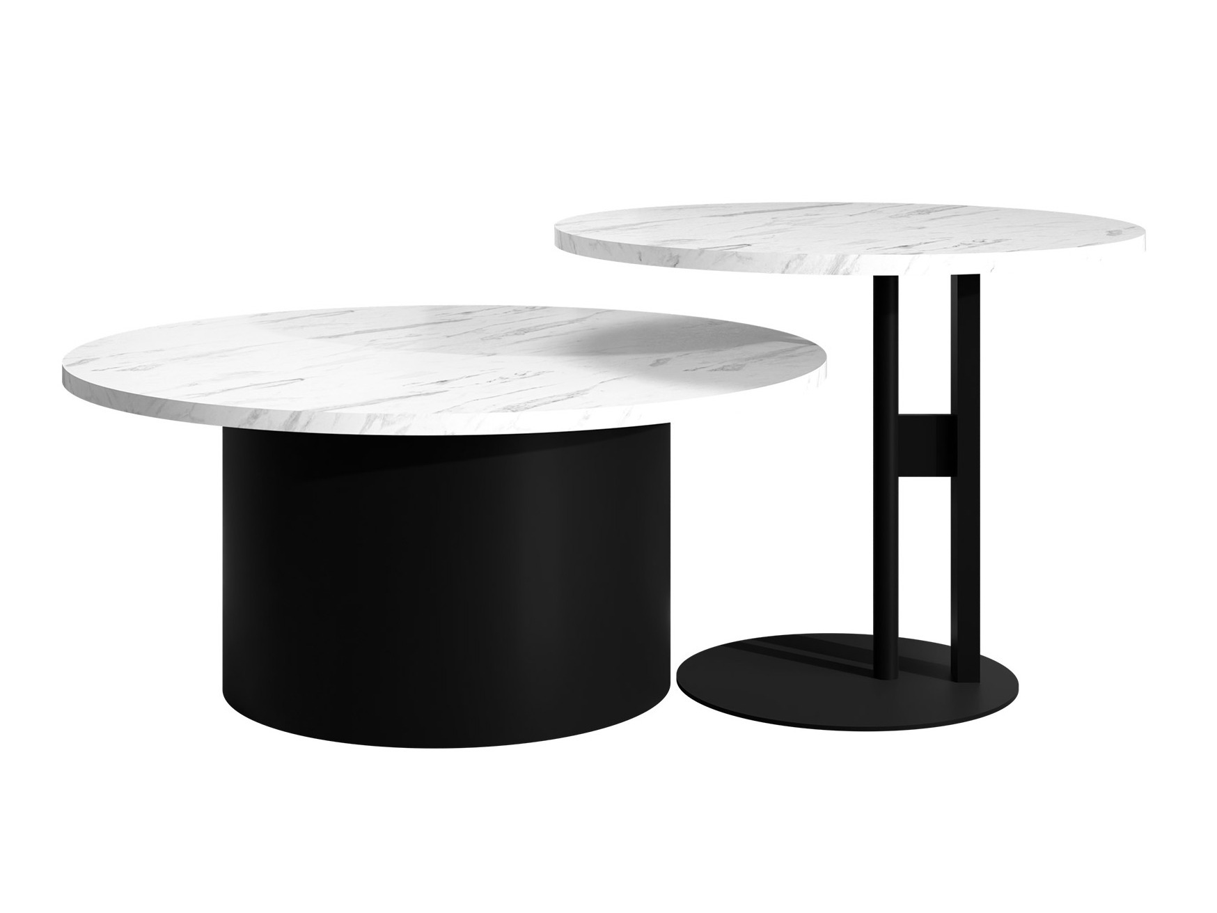 Ensemble tables basses Oswego 159 (Marbre blanc)