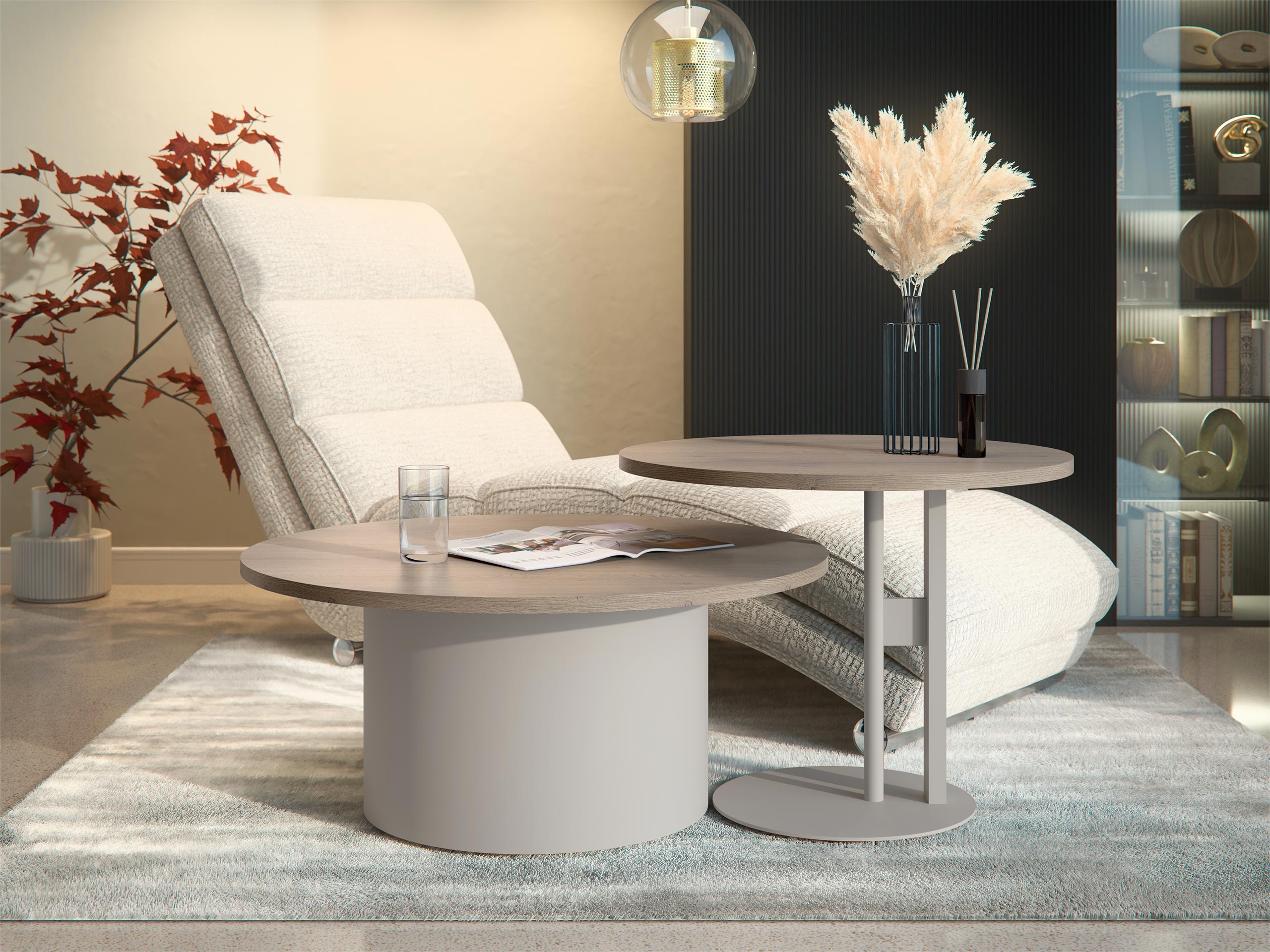 Ensemble tables basses Oswego 160 (Chêne)