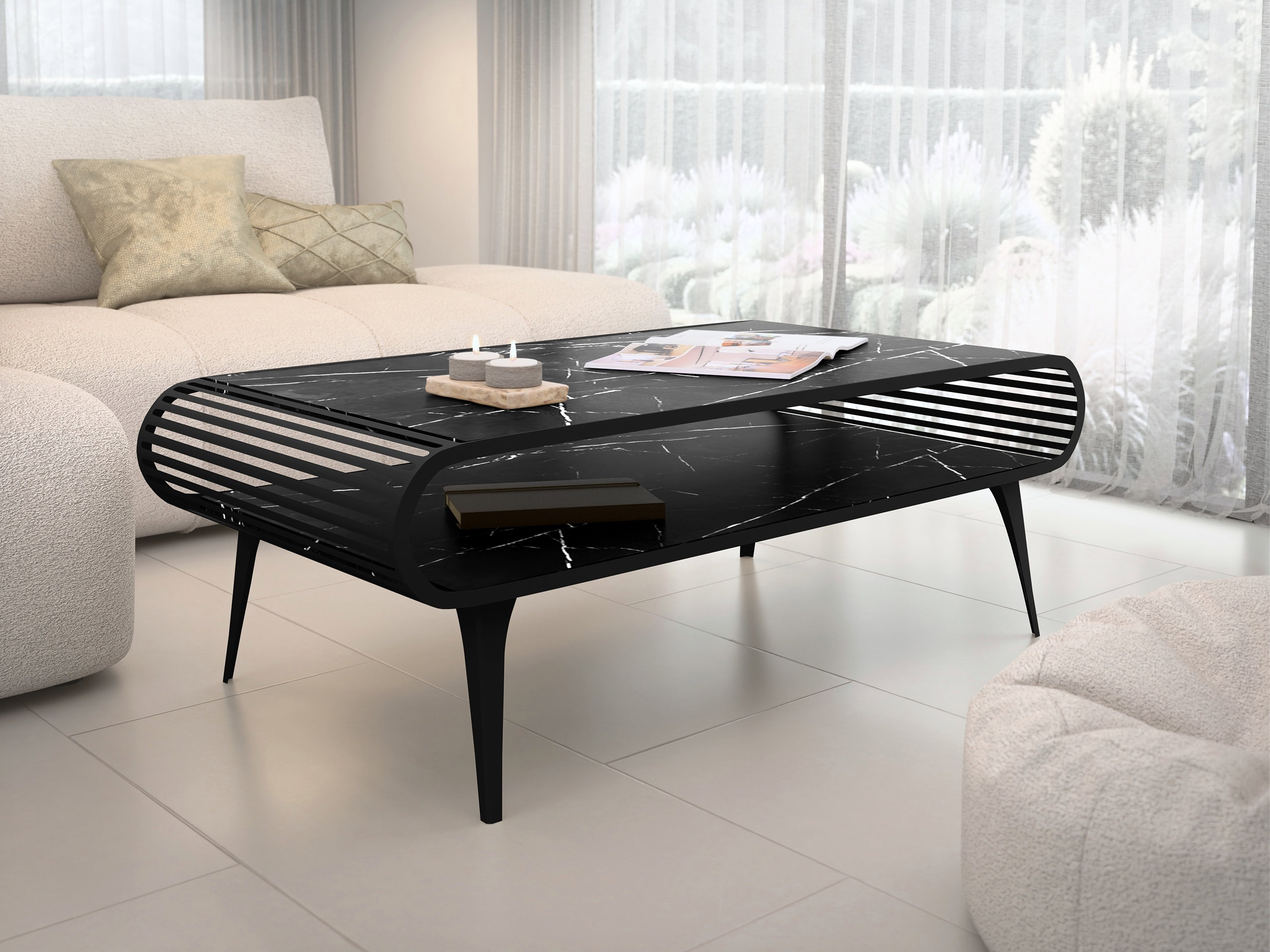 Table basse Oswego 161 (Marbre noir)