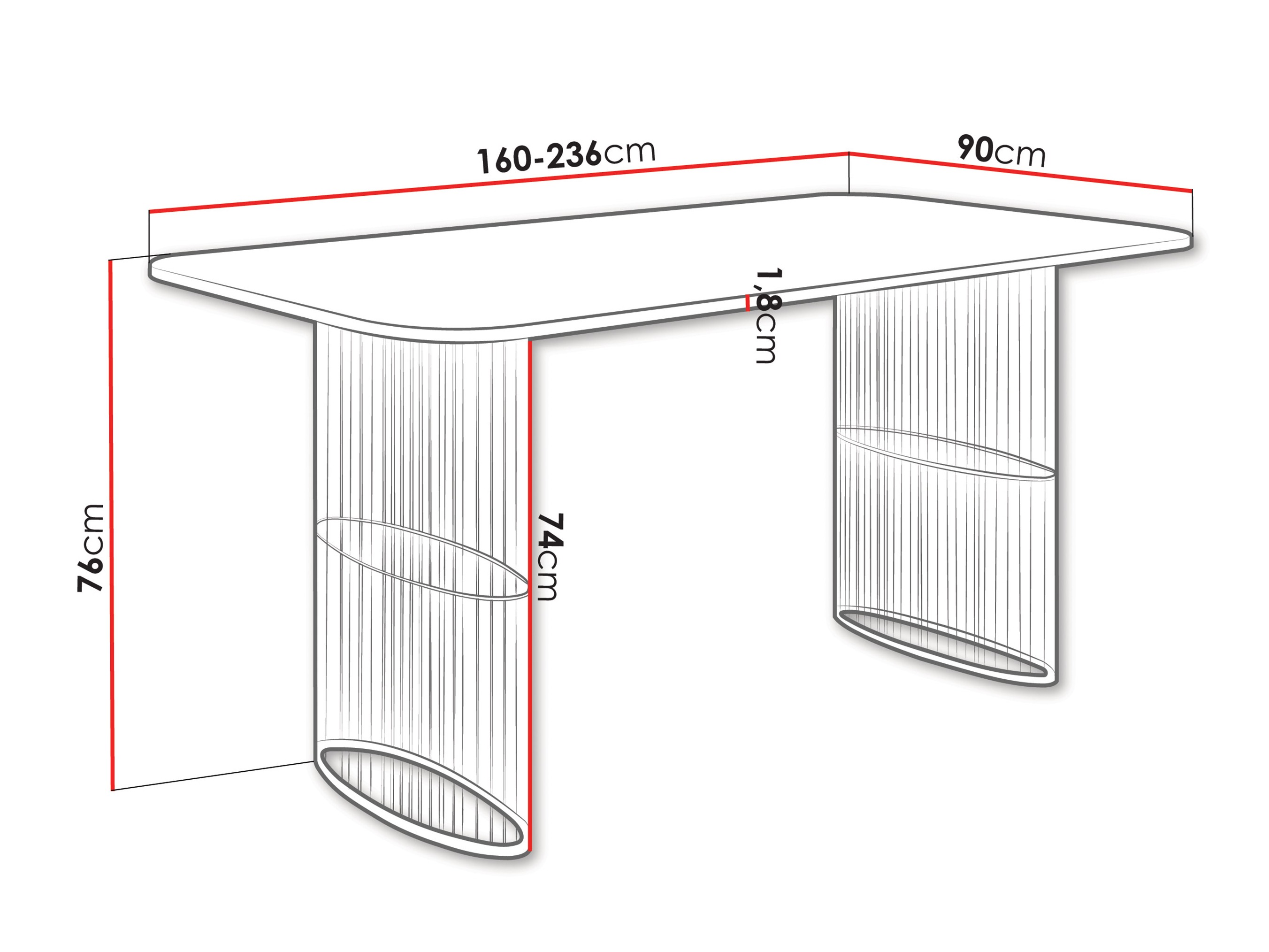 Table Oswego 164 (Chêne)