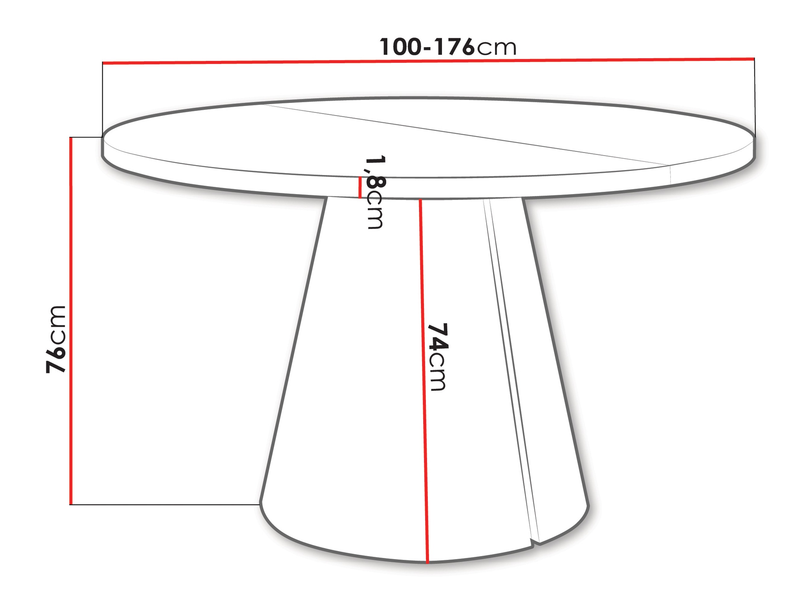 Table Oswego 166 (Chêne)