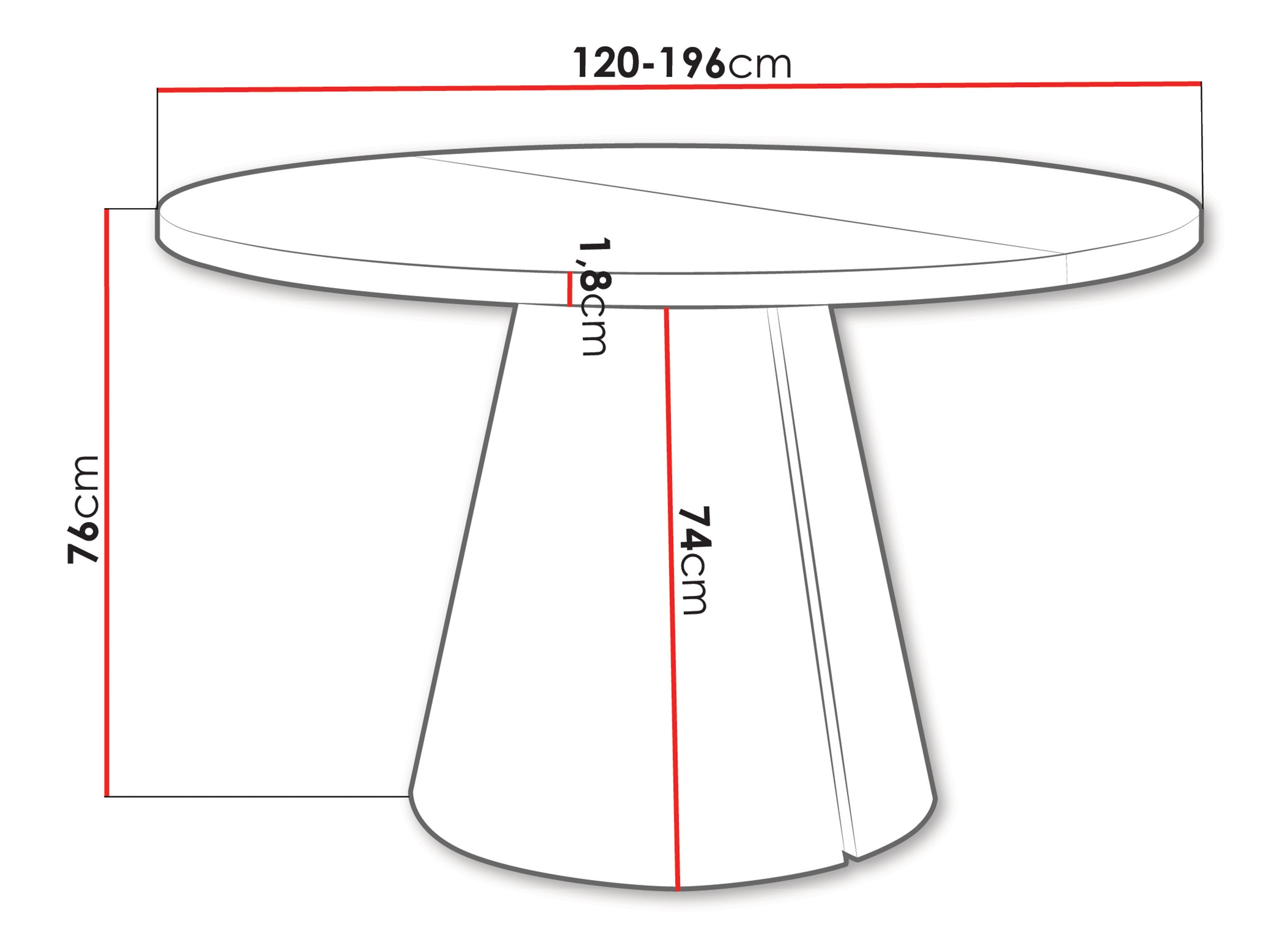 Table Oswego 167 (Marbre noir)