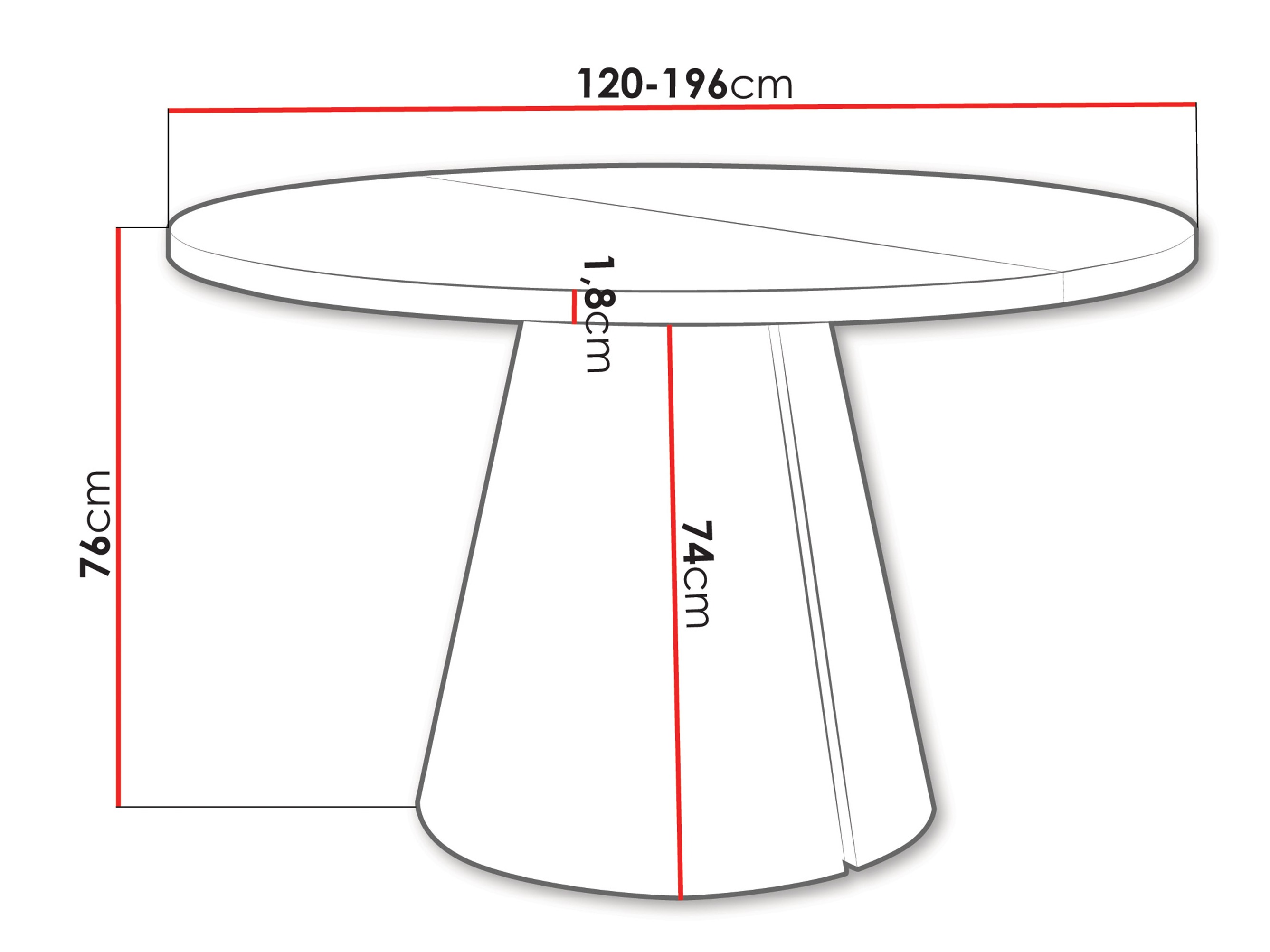Table Oswego 167 (Noir)