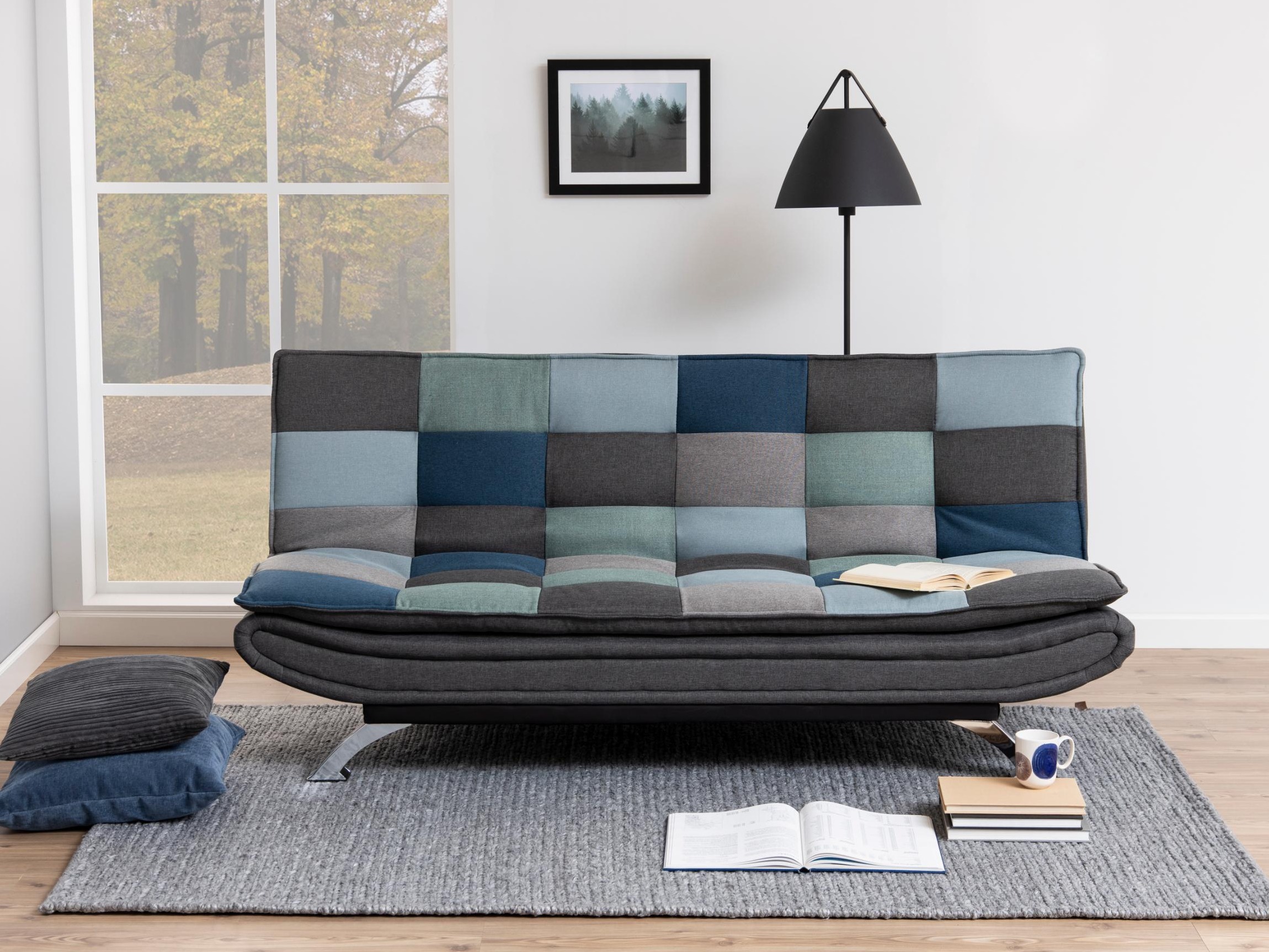 Canapé convertible Norsica 228 (Gris + Bleu)