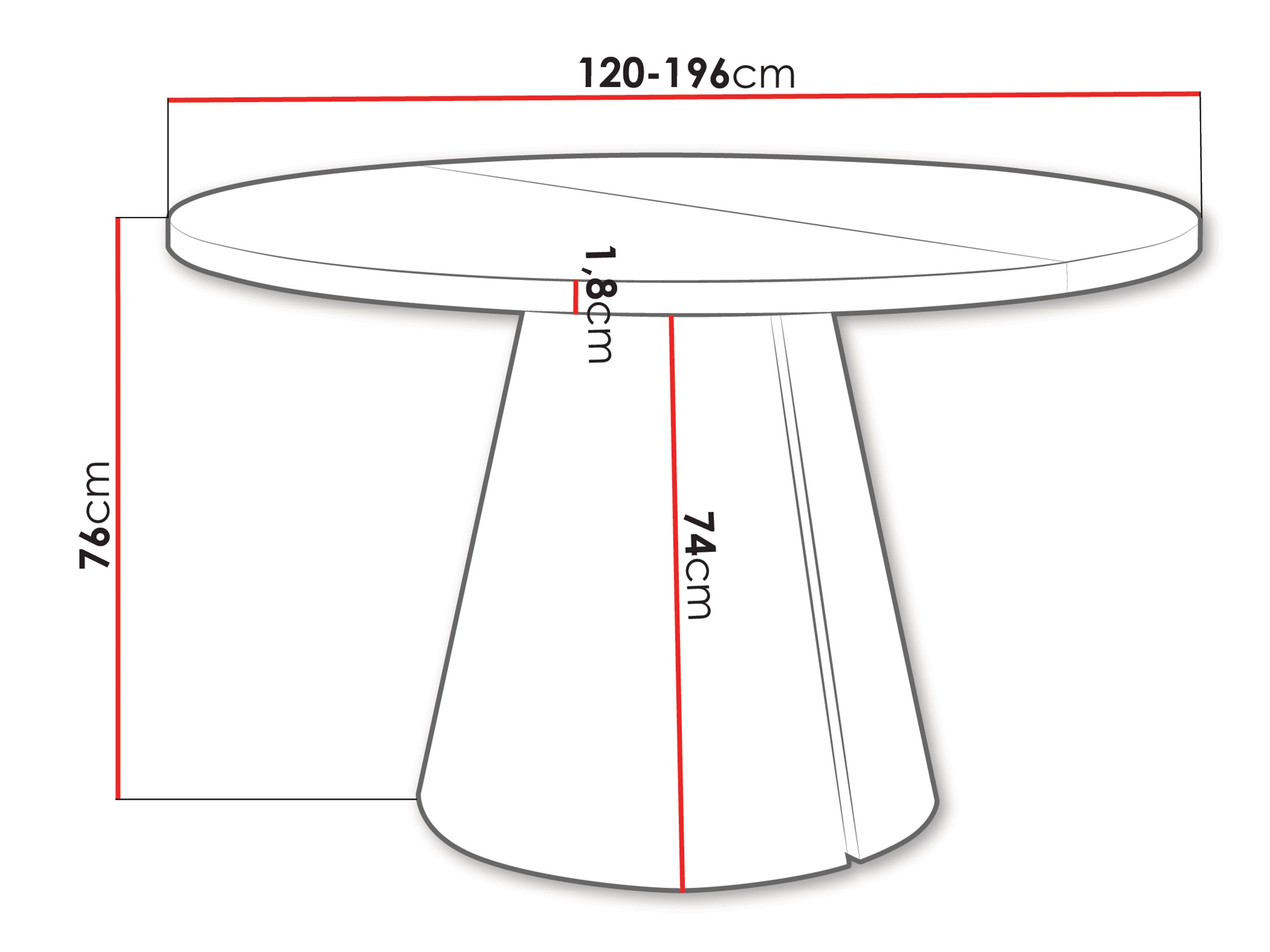 Table Oswego 168 (Cachemire)