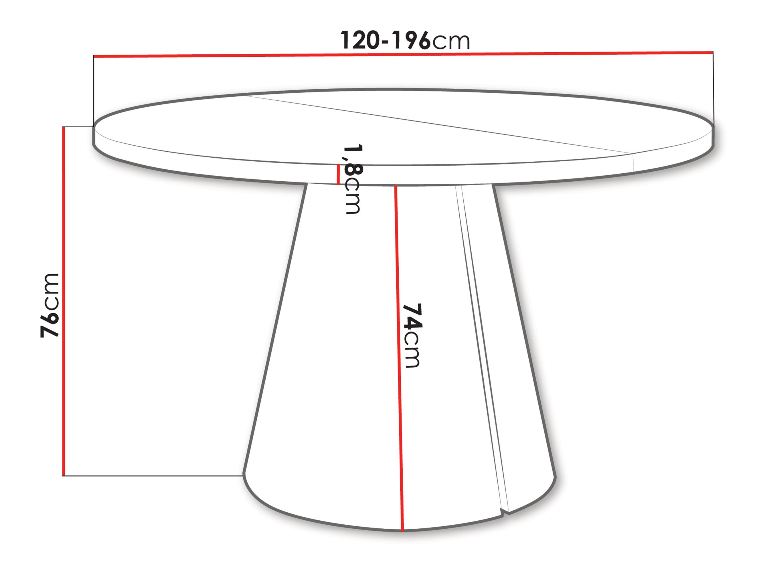 Table Oswego 168 (Marbre blanc)