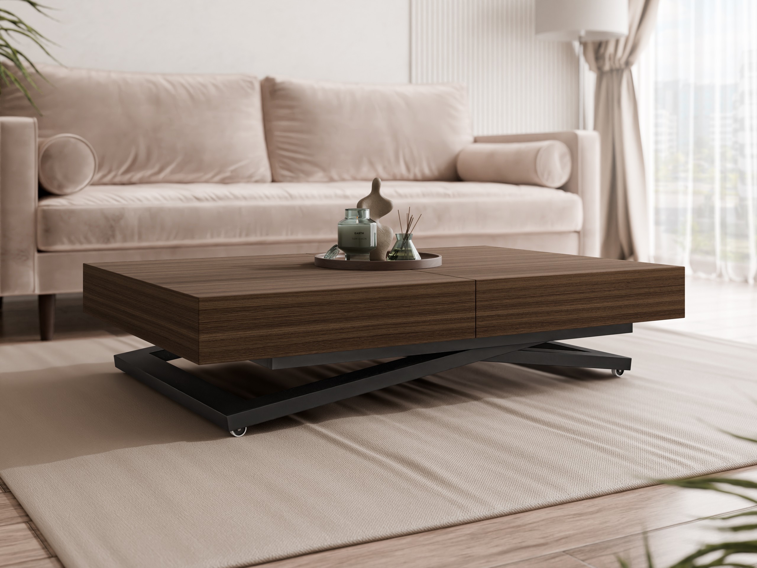 Table basse transformateur Oswego 171 (Noyer)