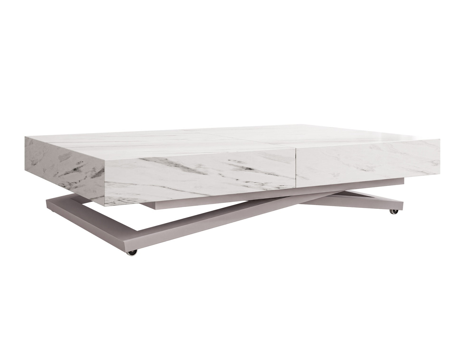 Table basse transformateur Oswego 172 (Marbre blanc)