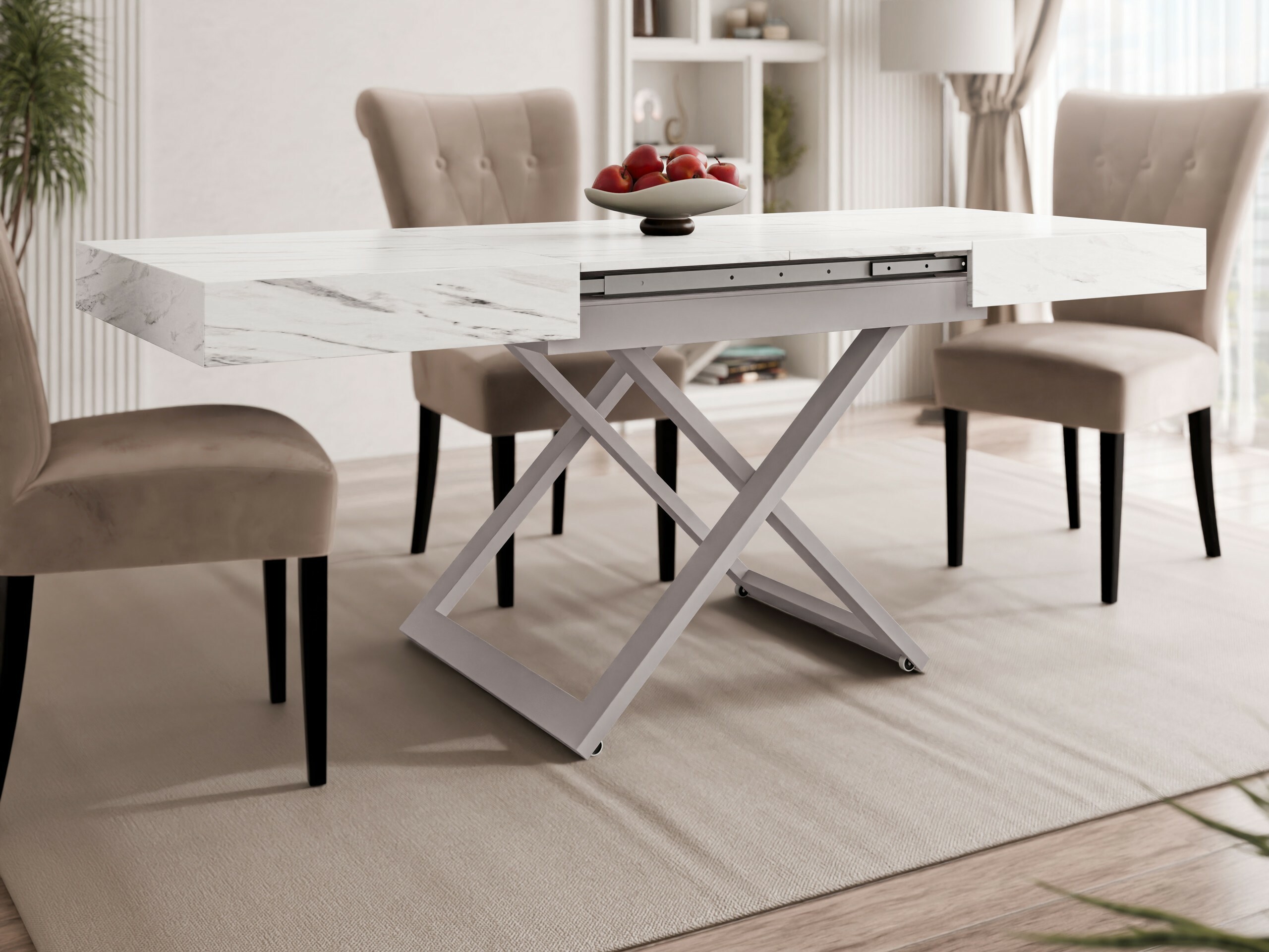 Table basse transformateur Oswego 172 (Marbre blanc)