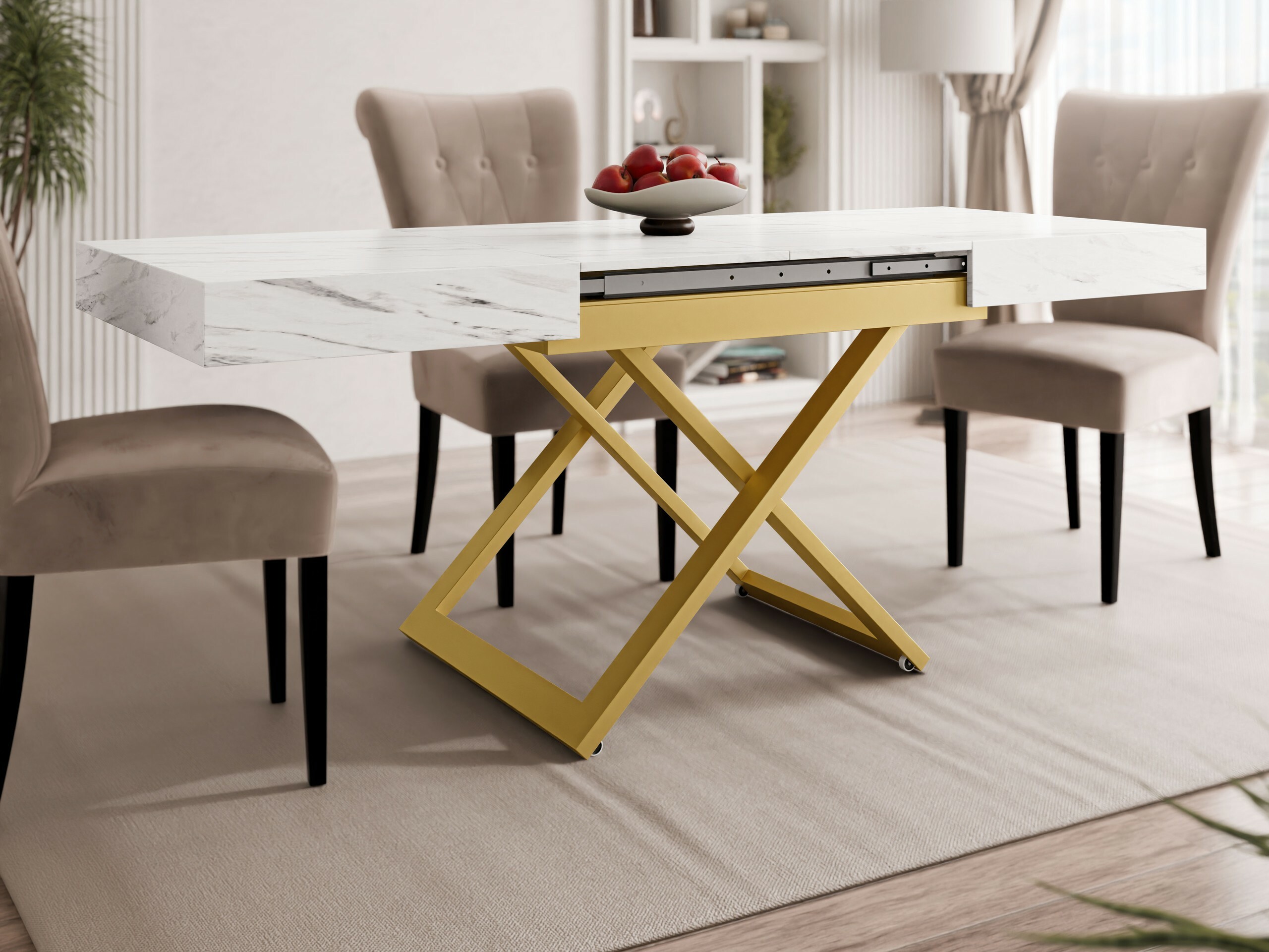 Table basse transformateur Oswego 173 (Marbre blanc)
