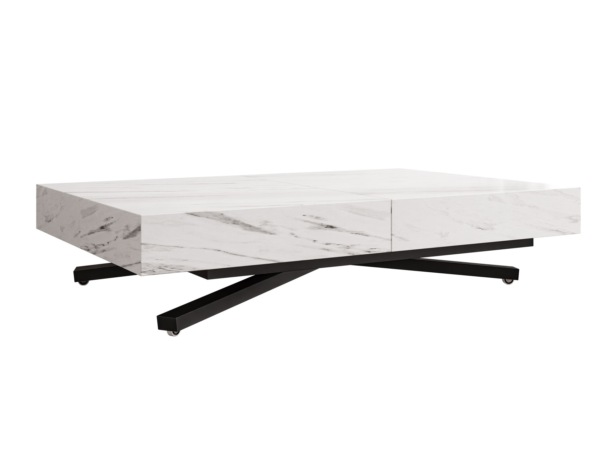 Table basse transformateur Oswego 176 (Marbre blanc)