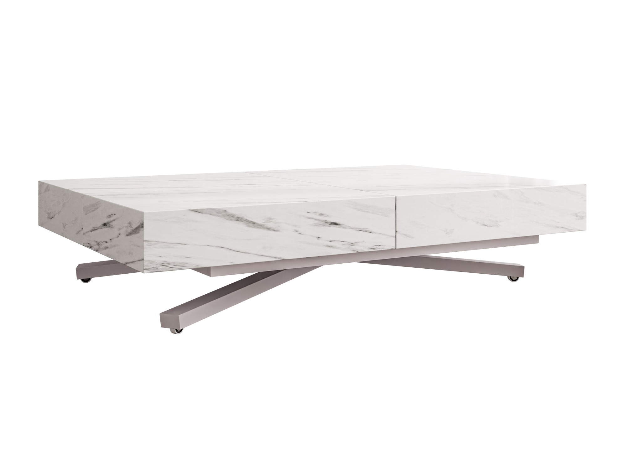 Table basse transformateur Oswego 177 (Marbre blanc)