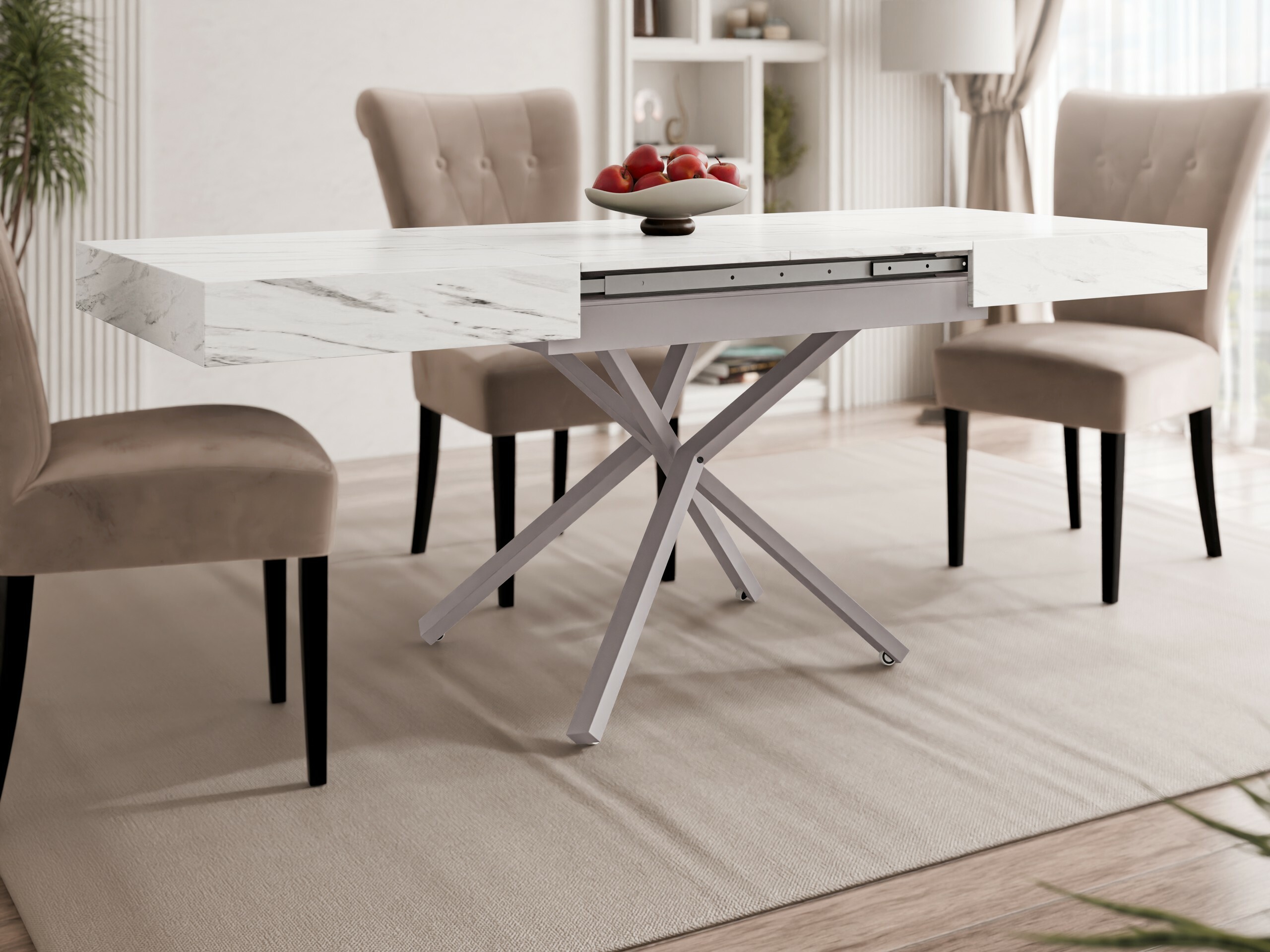 Table basse transformateur Oswego 177 (Marbre blanc)