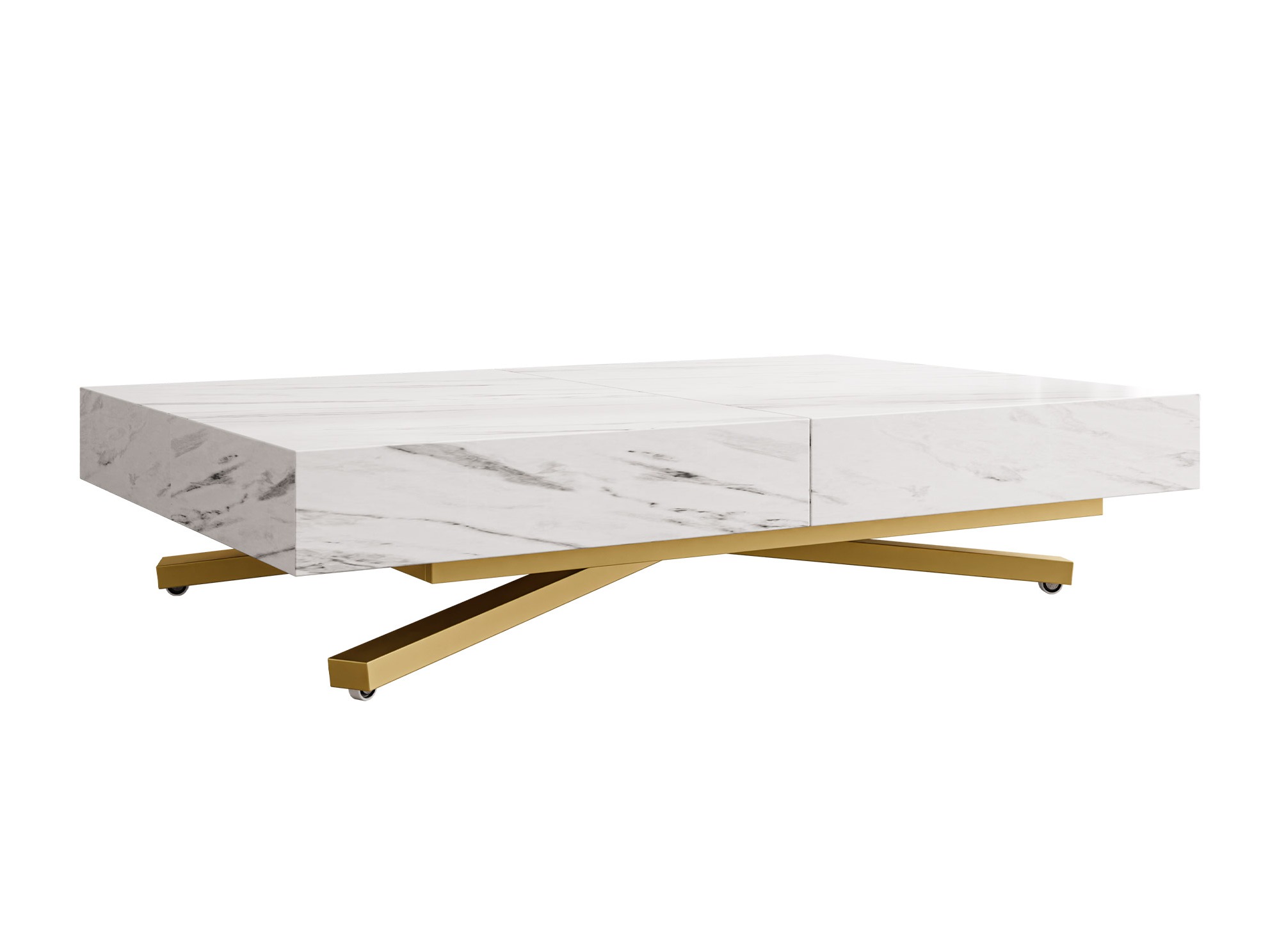 Table basse transformateur Oswego 178 (Marbre blanc)
